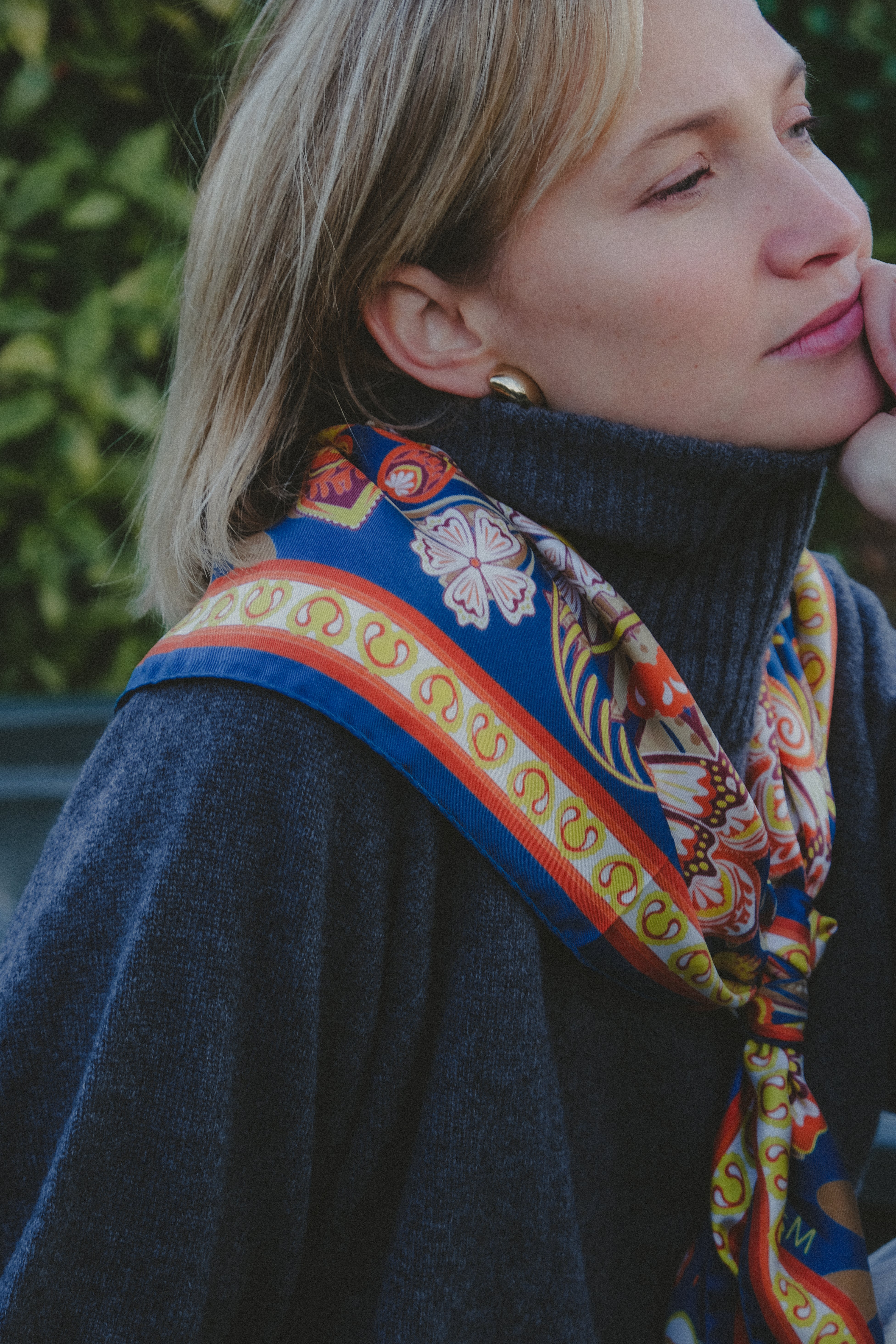 Foulard Volcanique Orange Silk