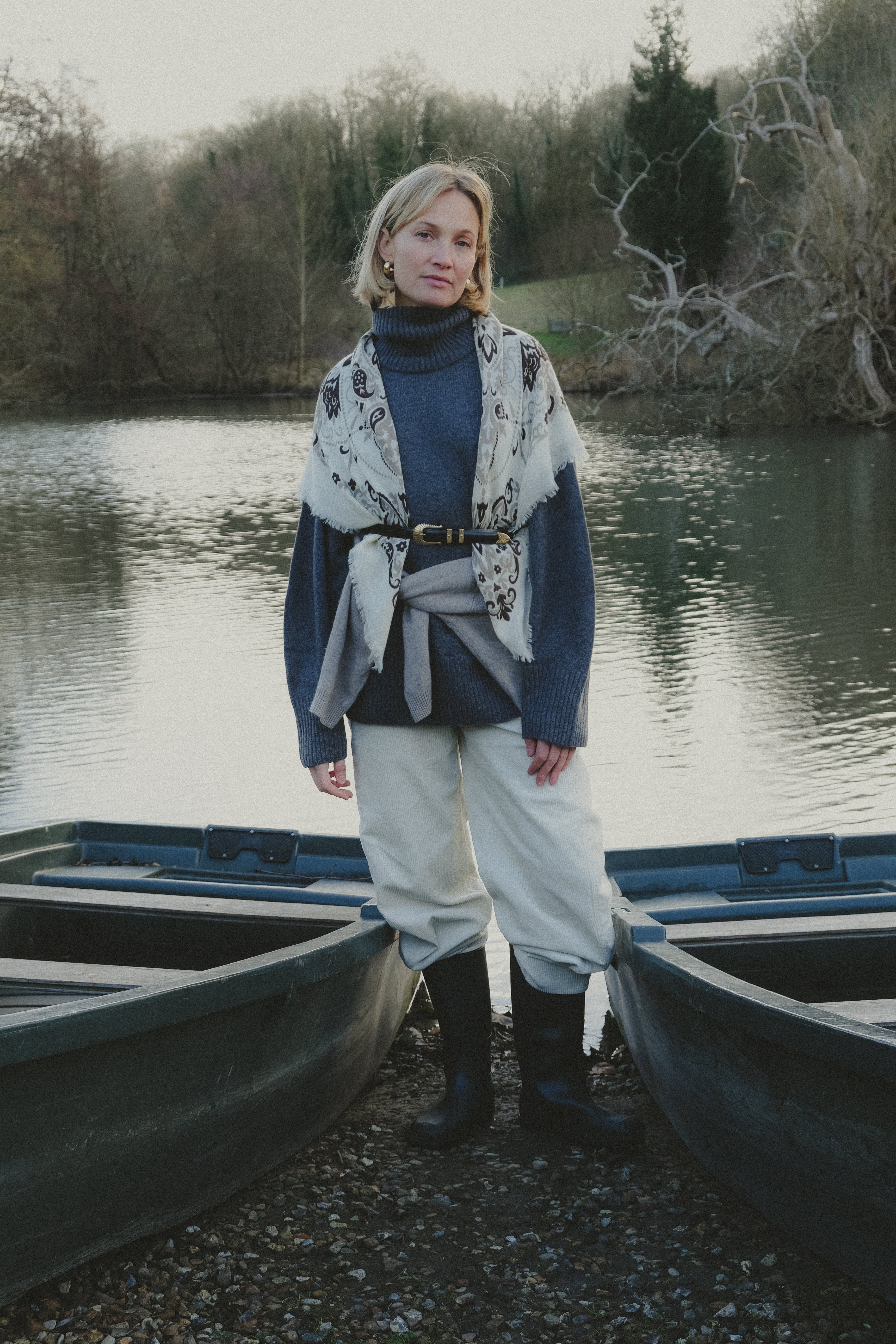 Bandana Ecru Gris Noir WC