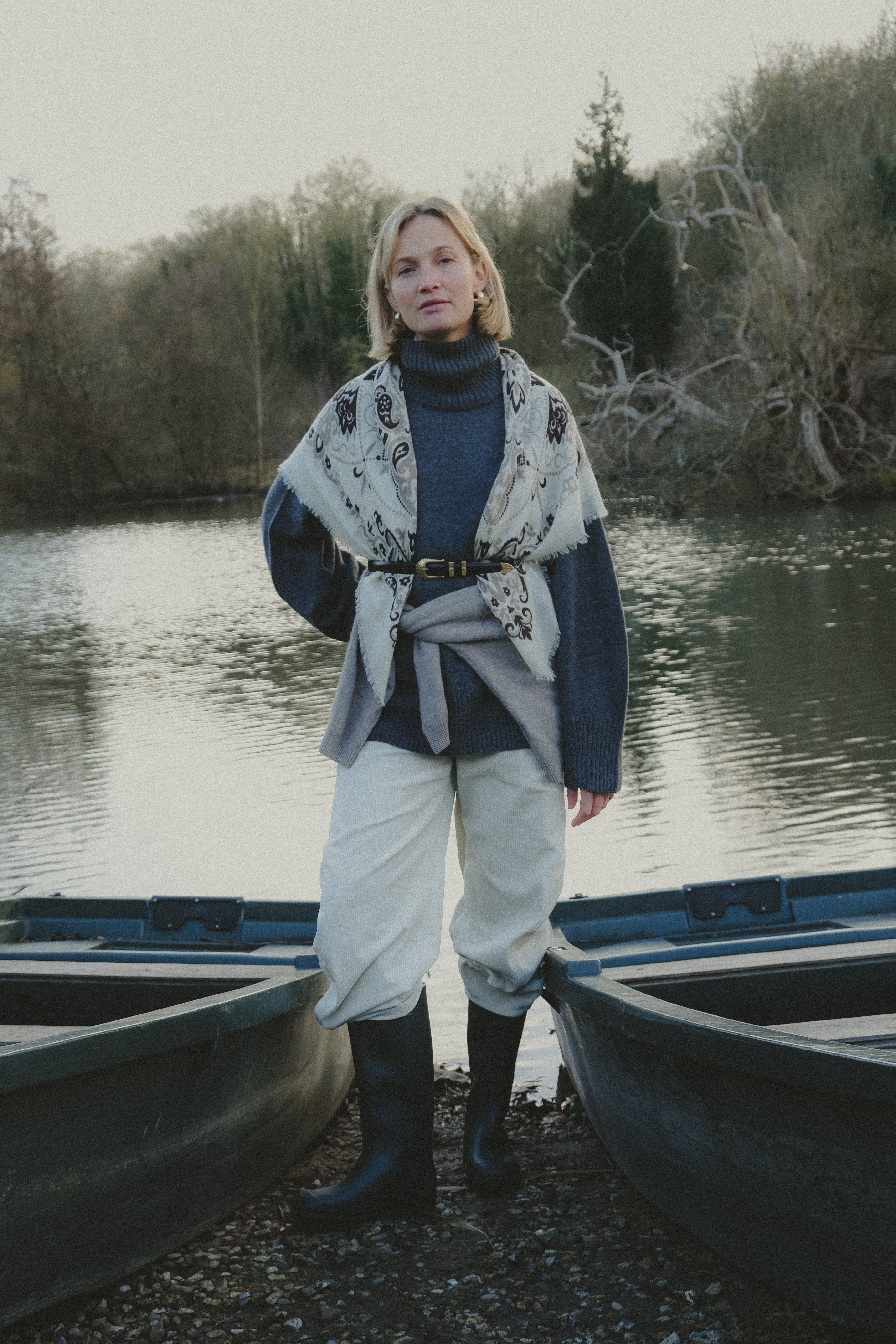 Bandana Ecru Gris Noir WC