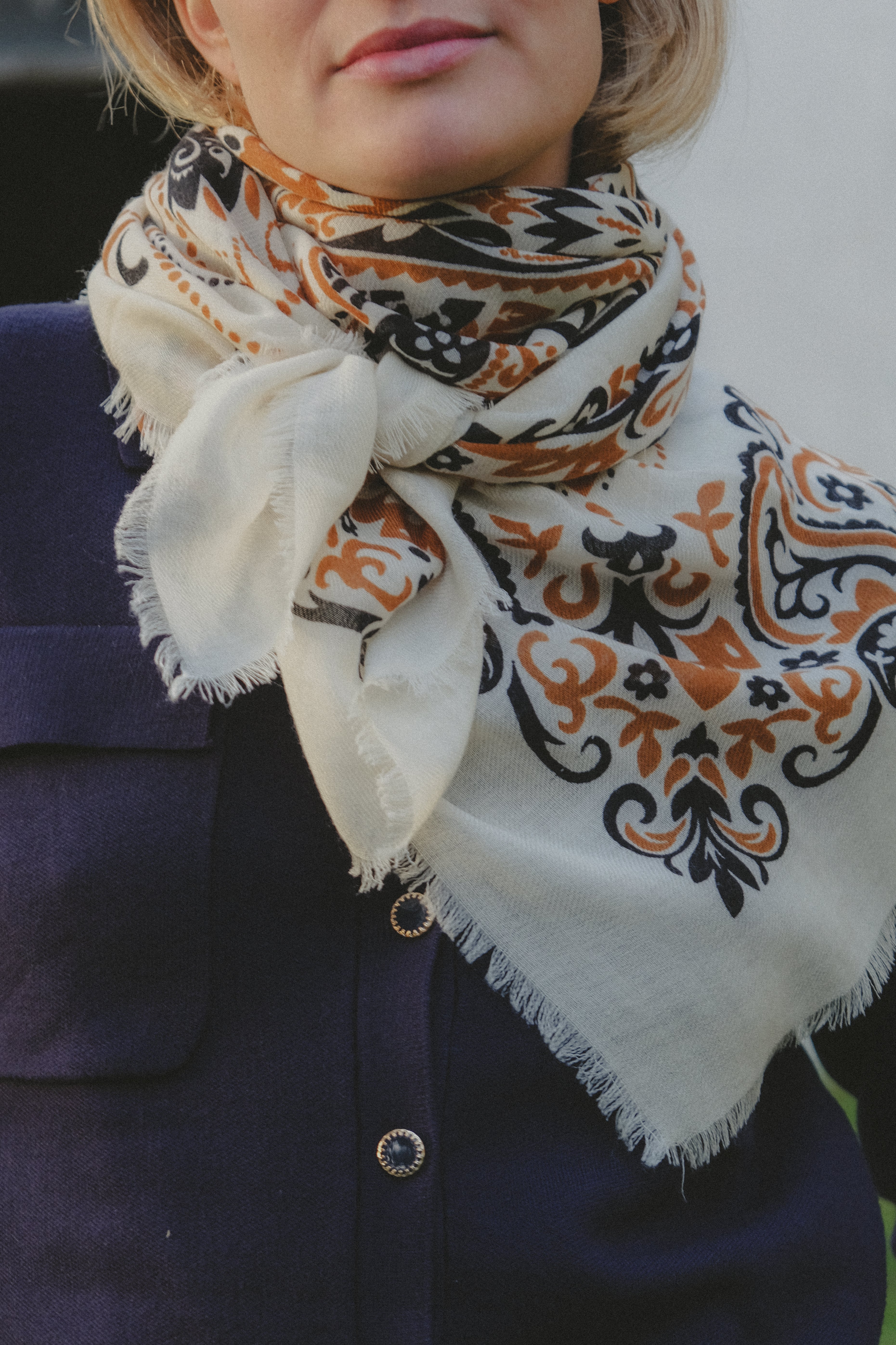 Foulard bandana lait et camel LS