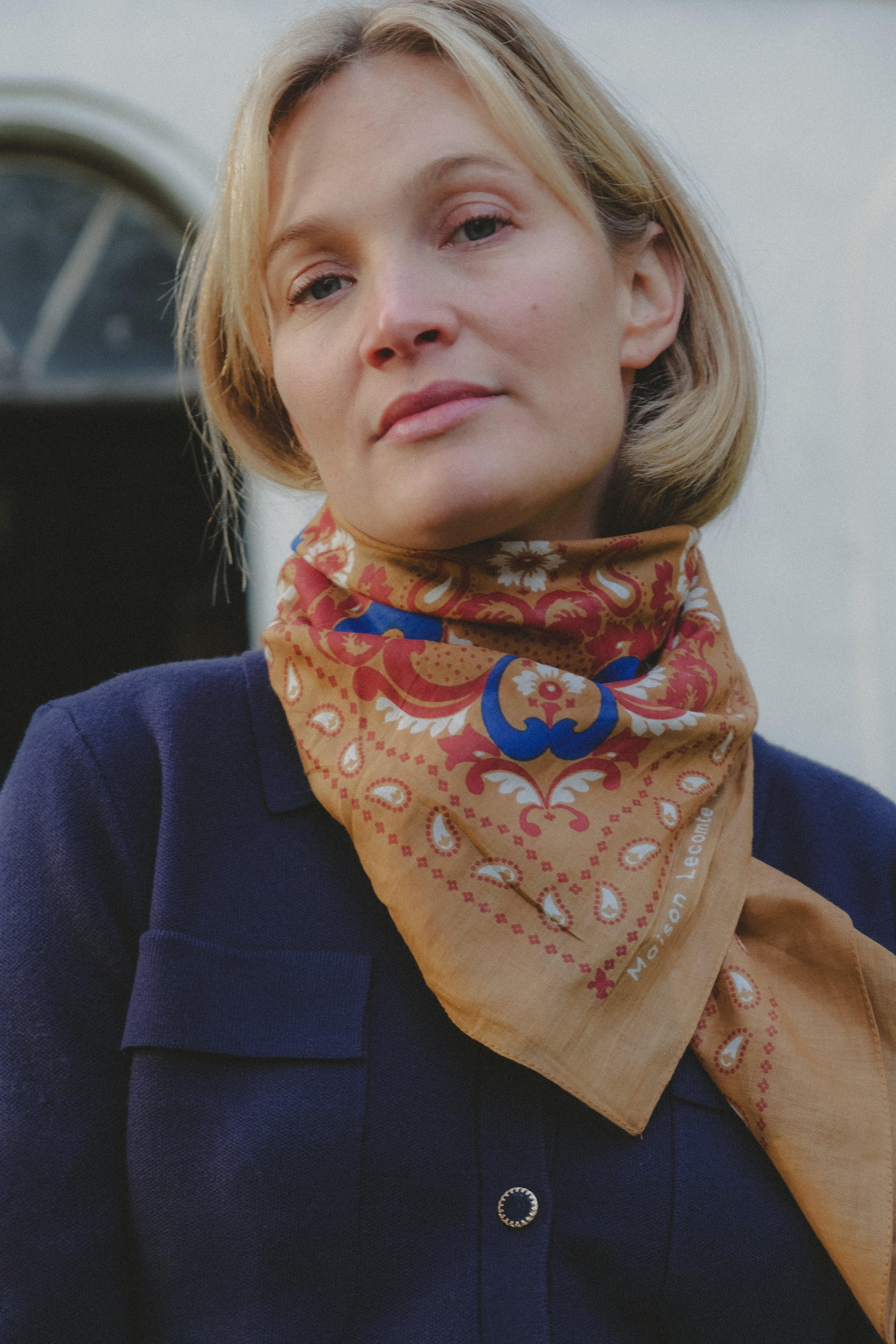 Bandana Flowers Camel coton
