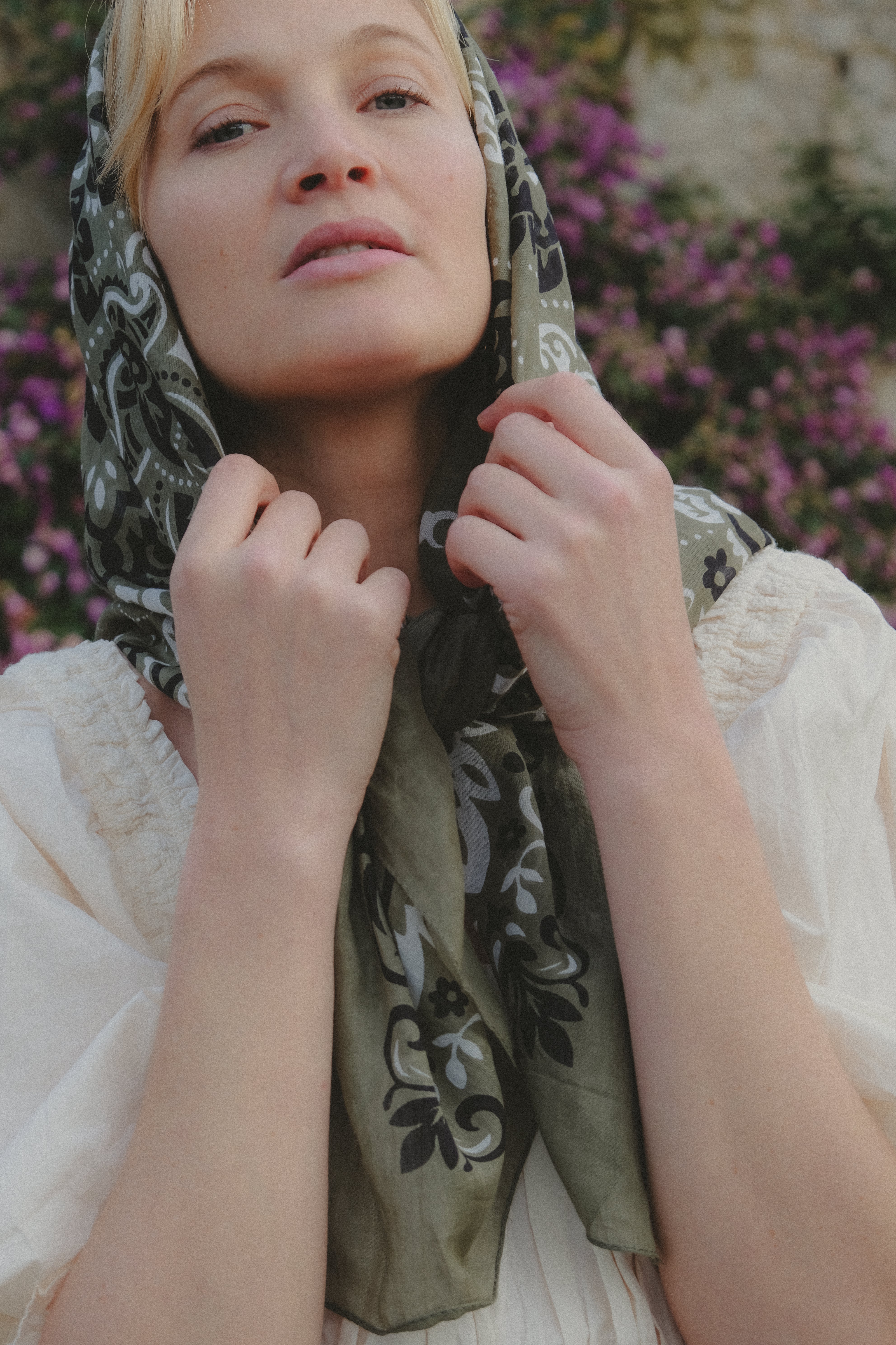 Foulard bandana kaki coton