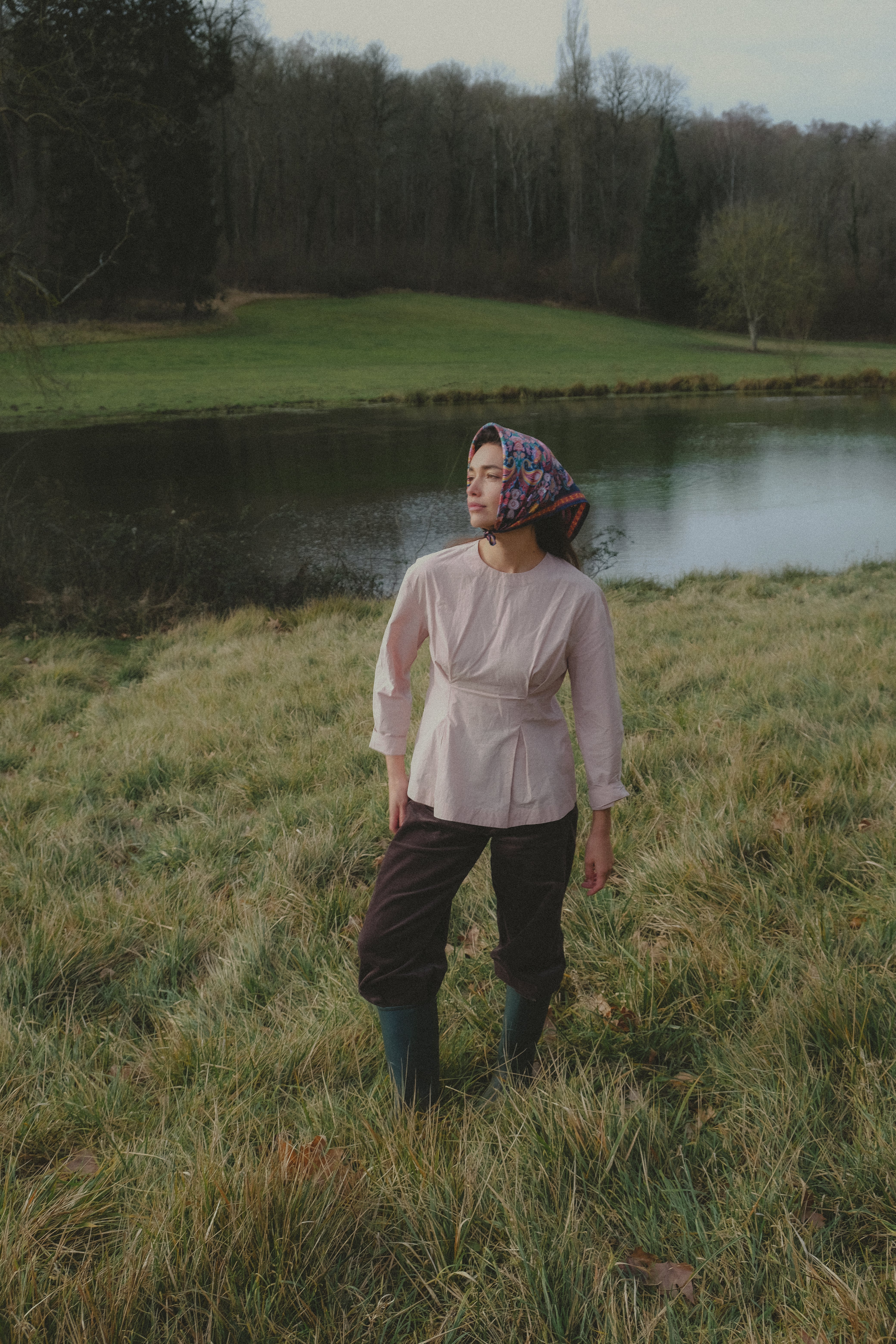 Small Scarf Volcanique Pink Silk