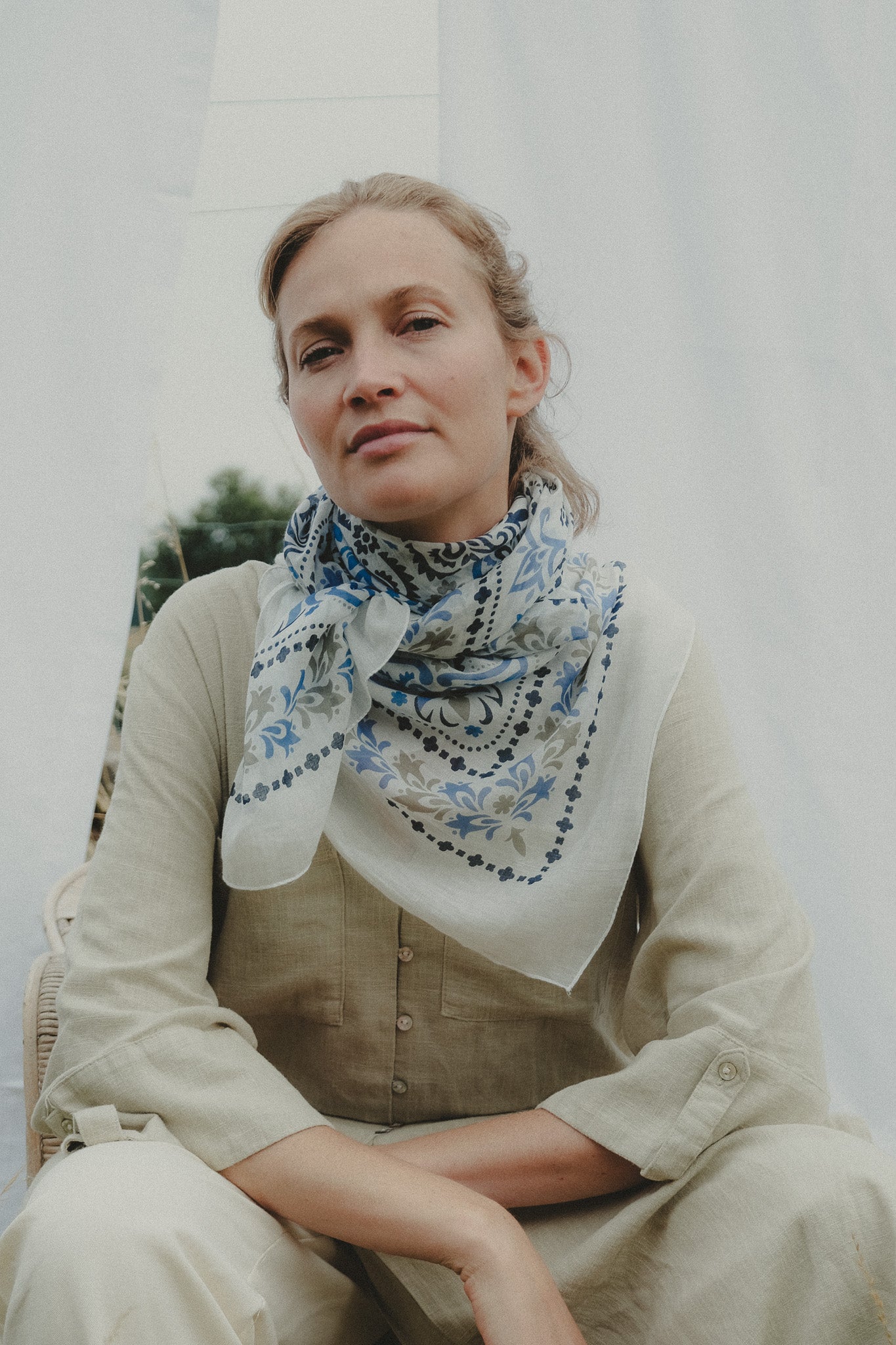 Large Foulard bandana Lisboa coton