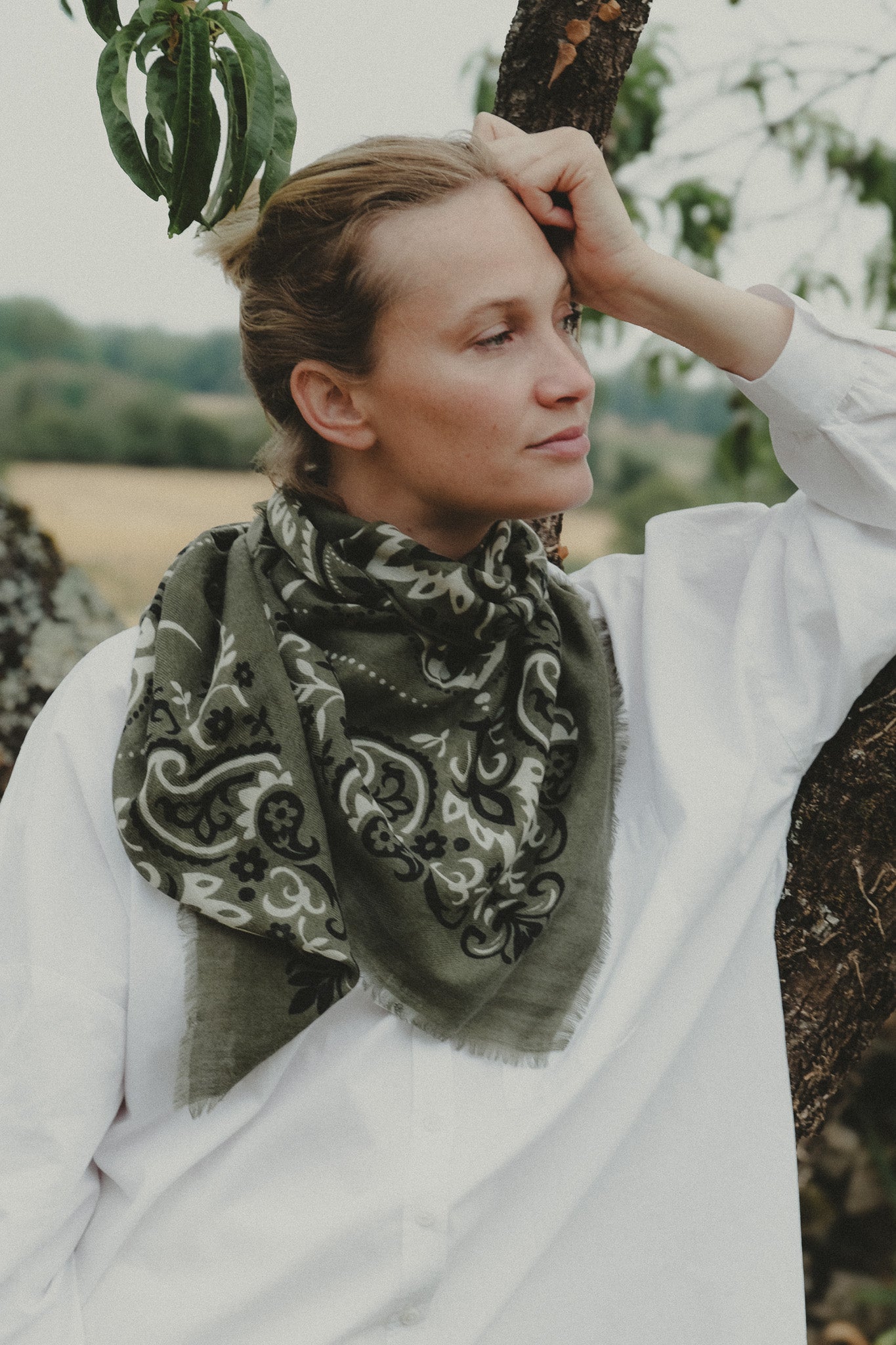 Large Khaki Cash bandana scarf 
