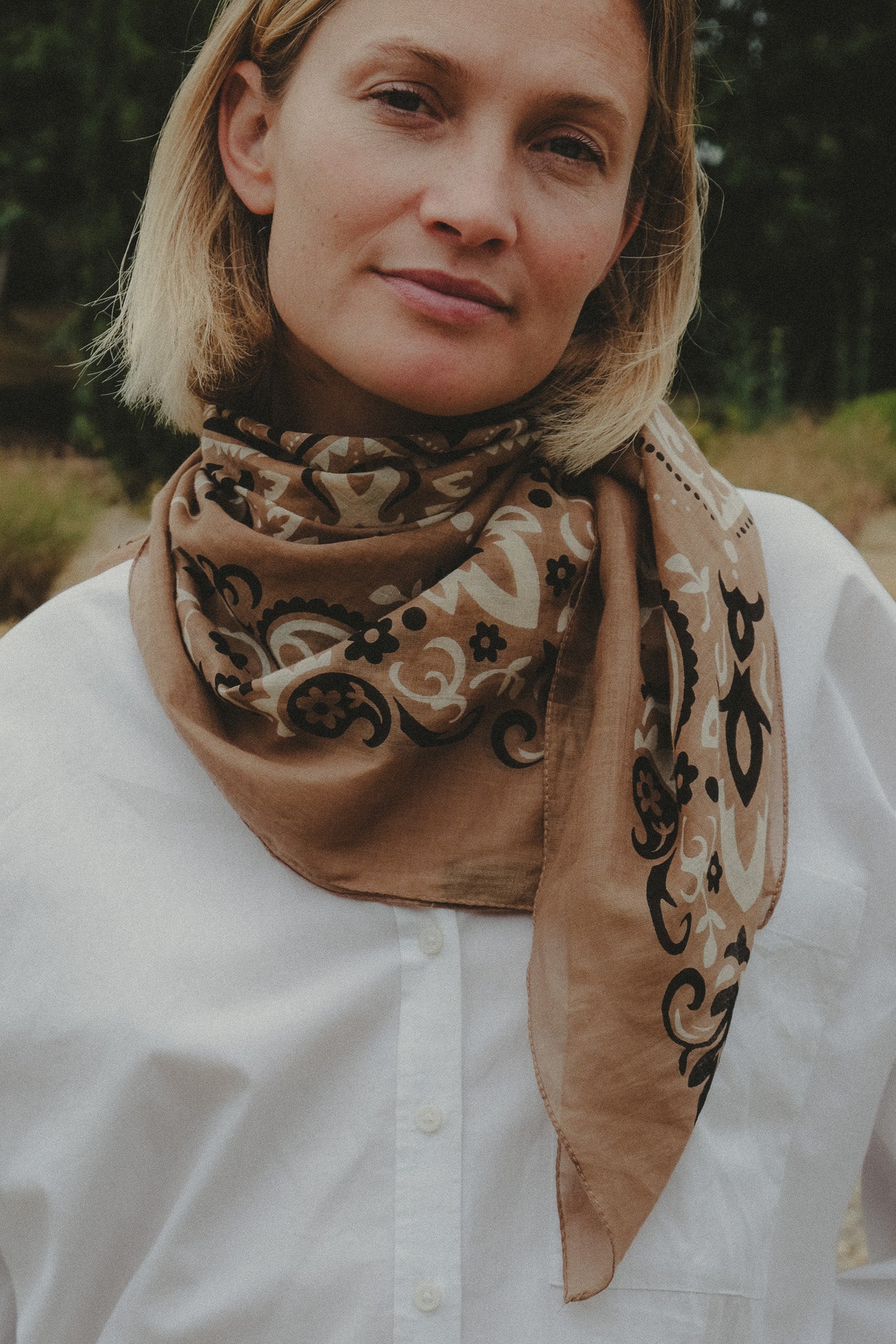 Natural cotton bandana scarf