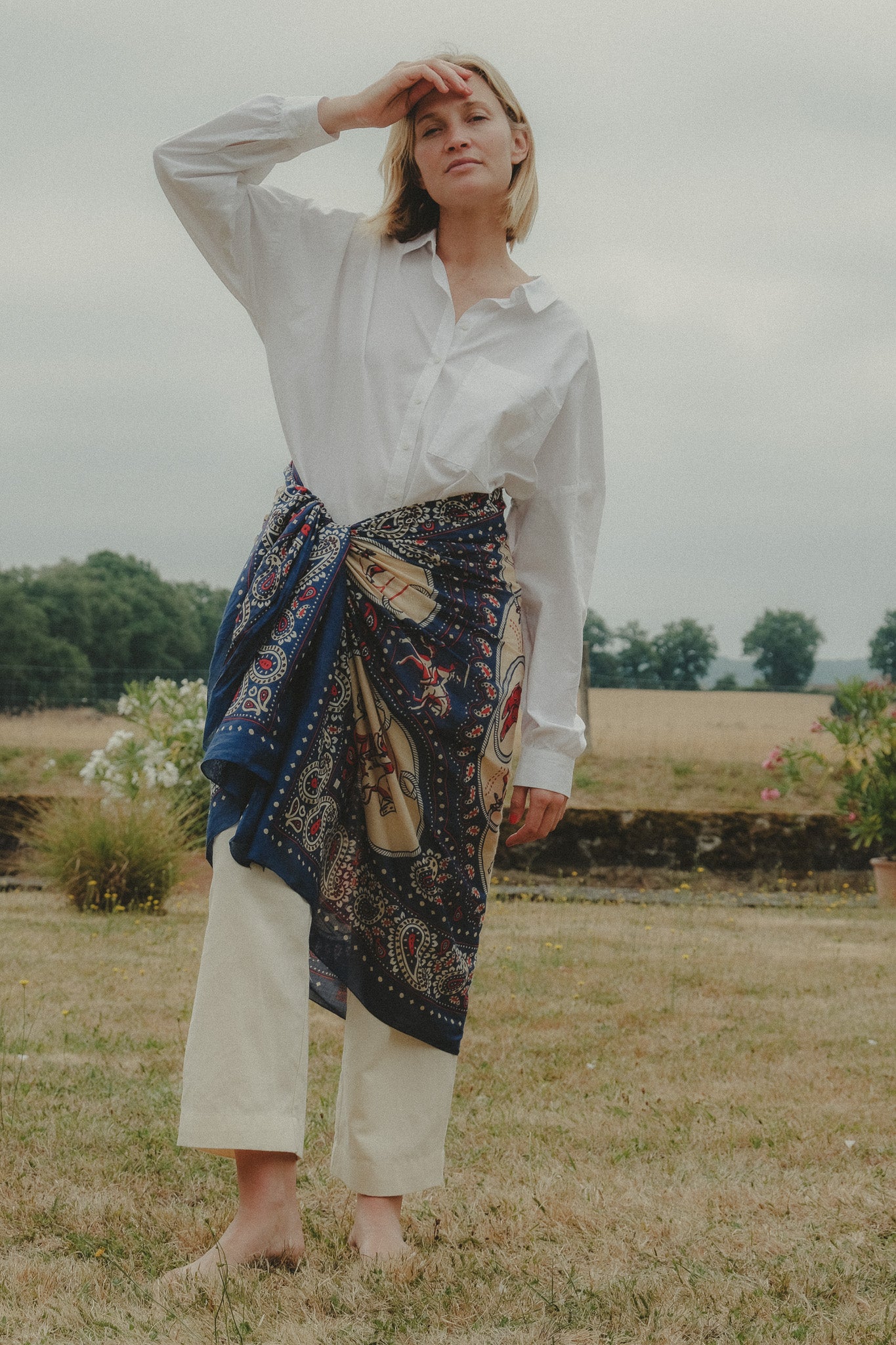 Paréo Rodeo Navy coton