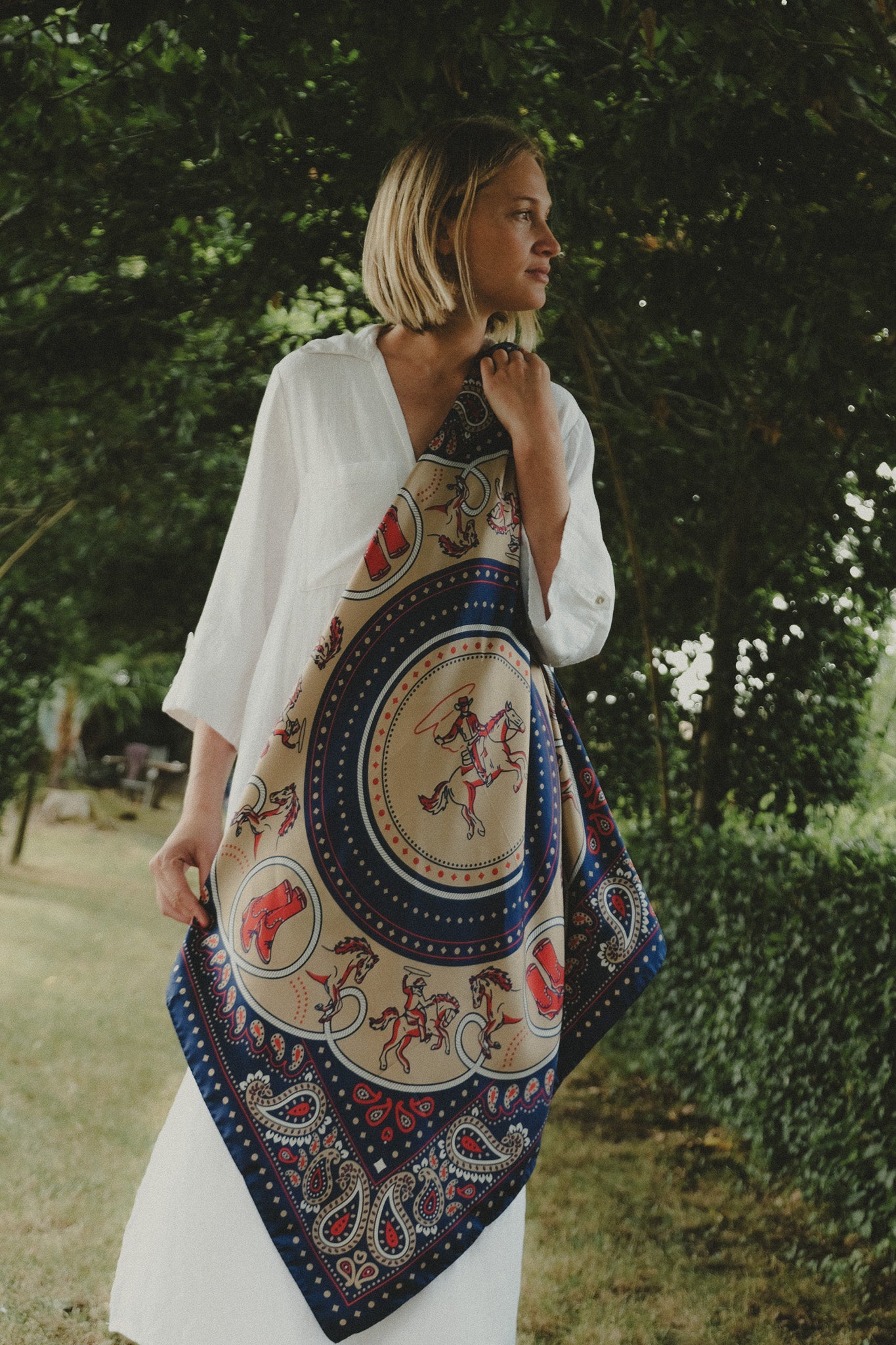 Rodeo navy silk