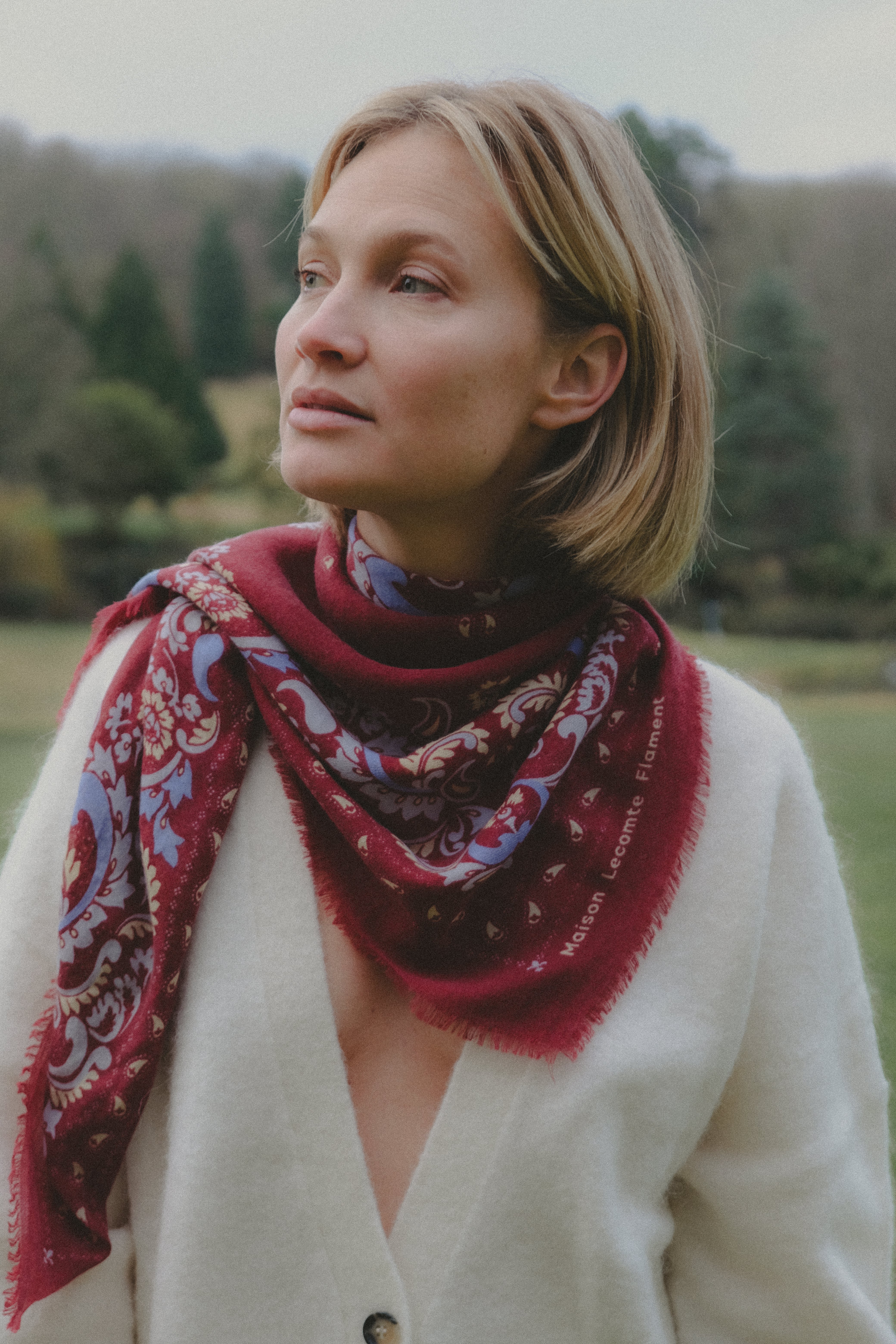 Bandana Flowers Burgundy WC