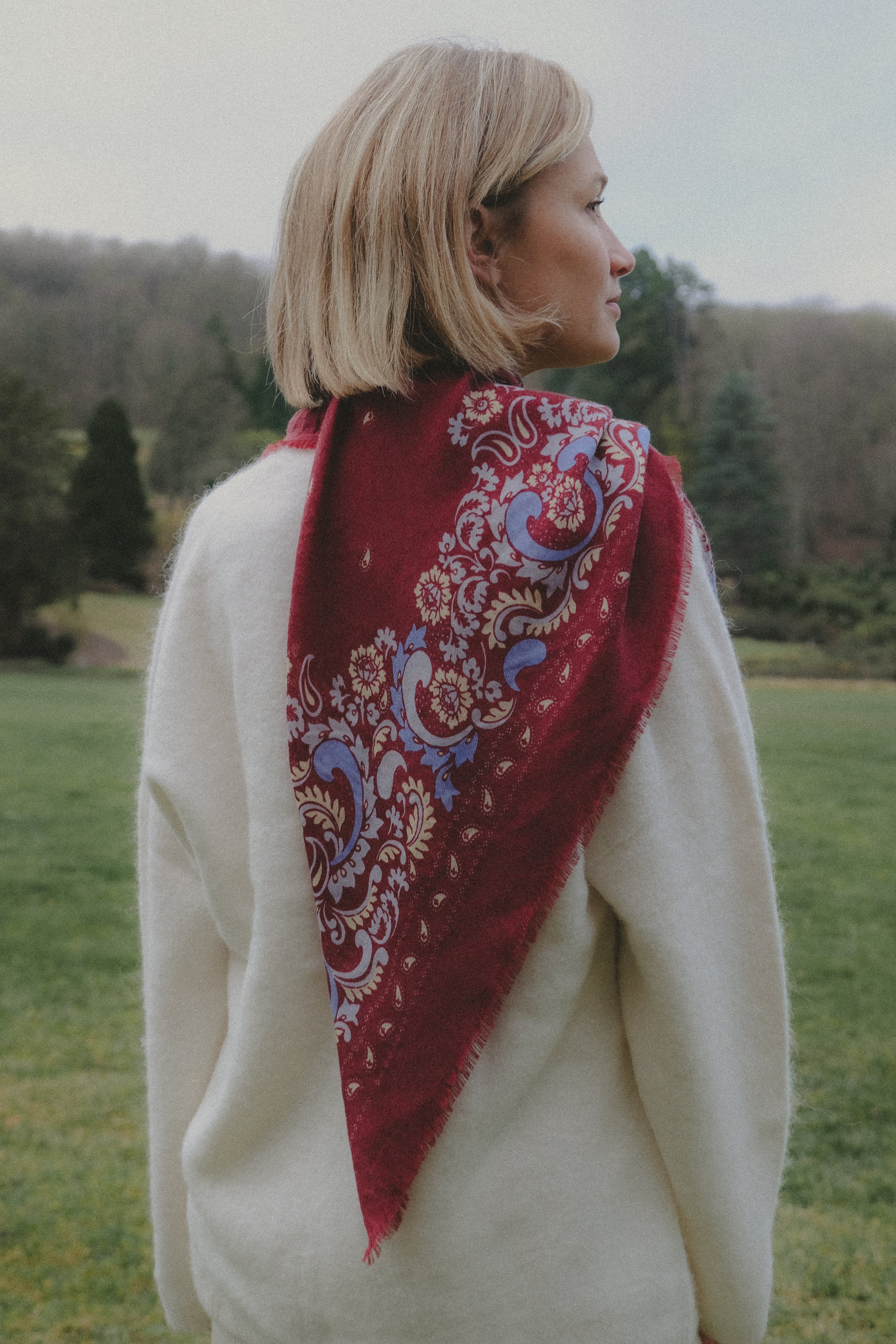 Bandana Flowers Burgundy WC