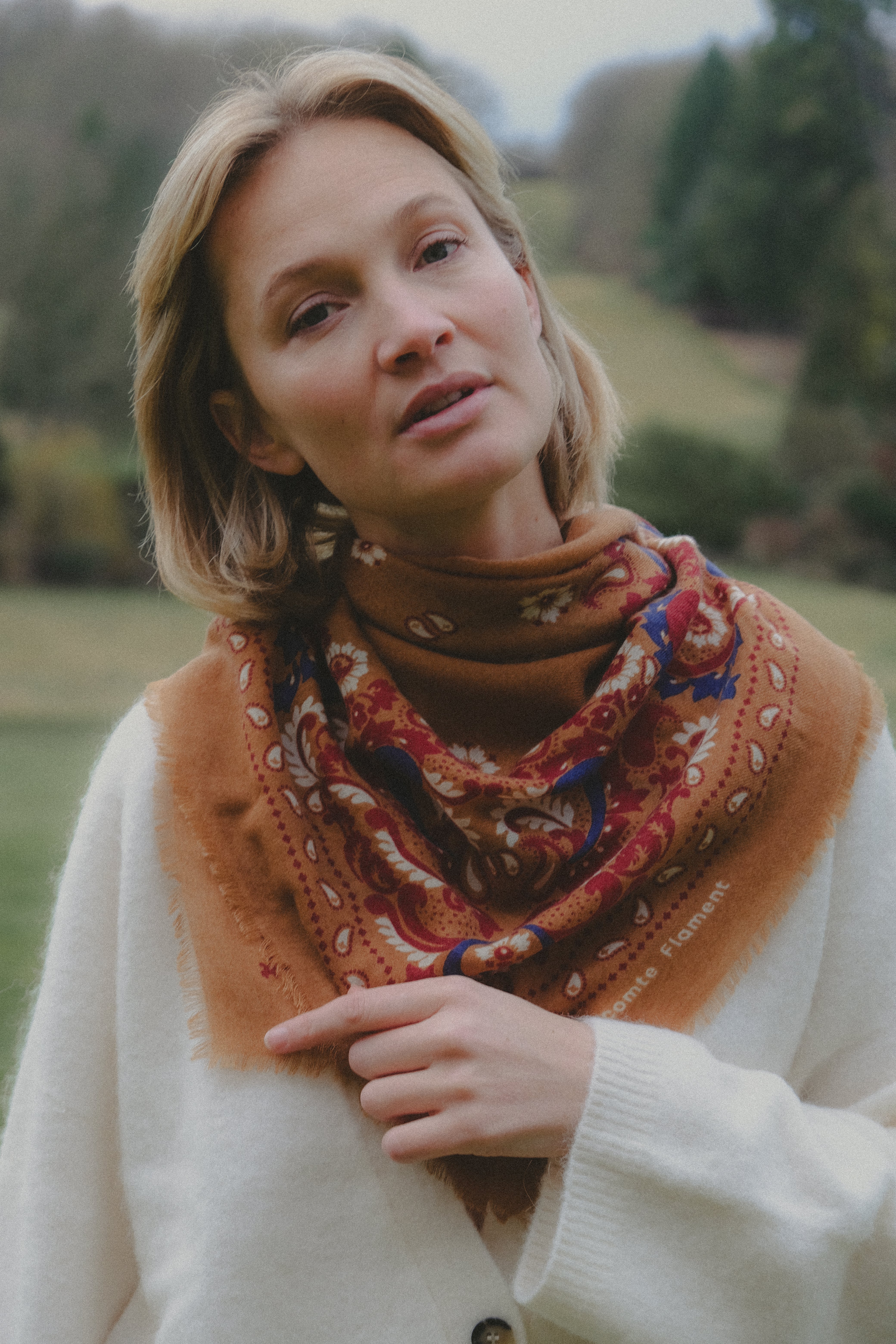 Bandana Flowers Camel WC