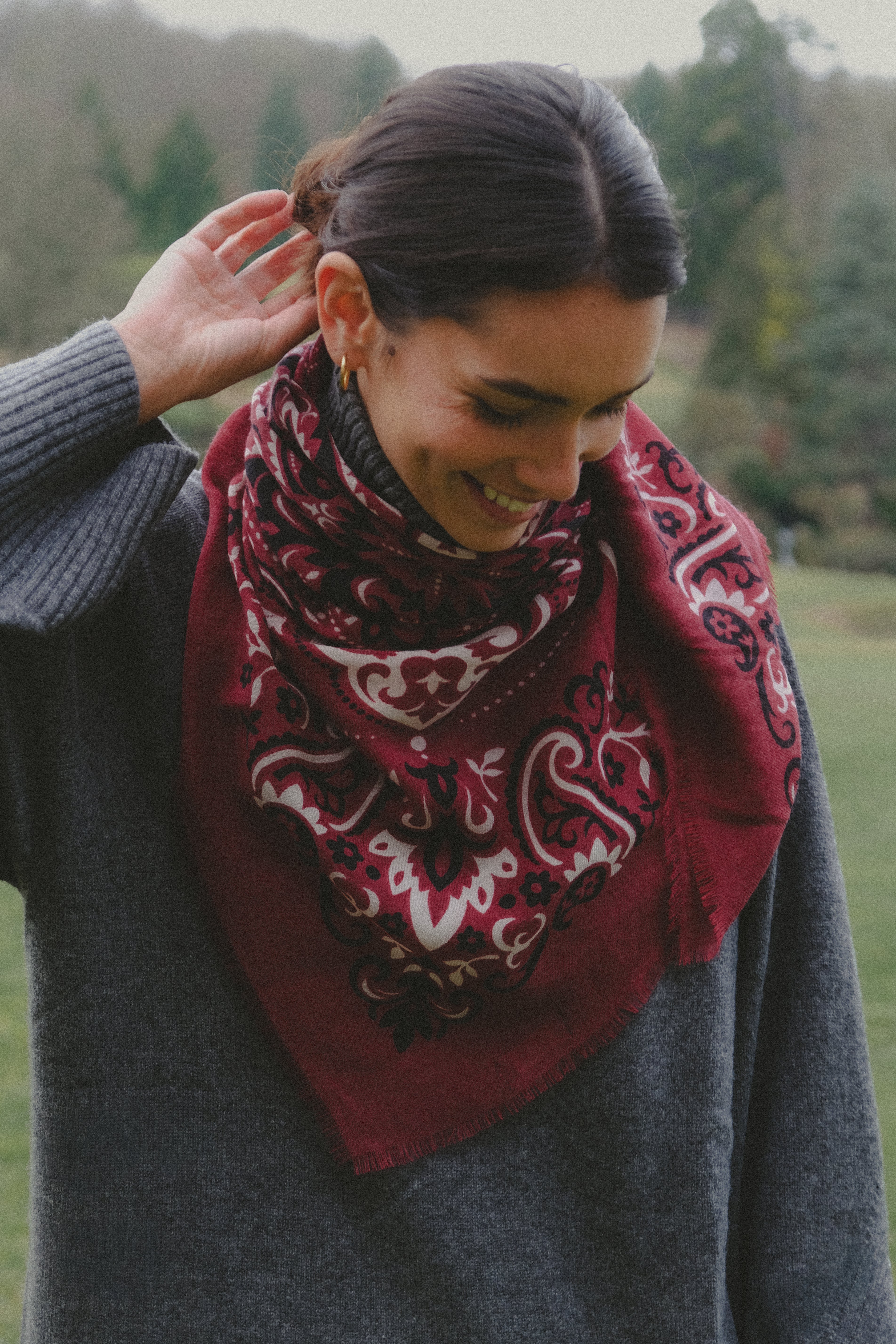 Burgundy bandana scarf LC