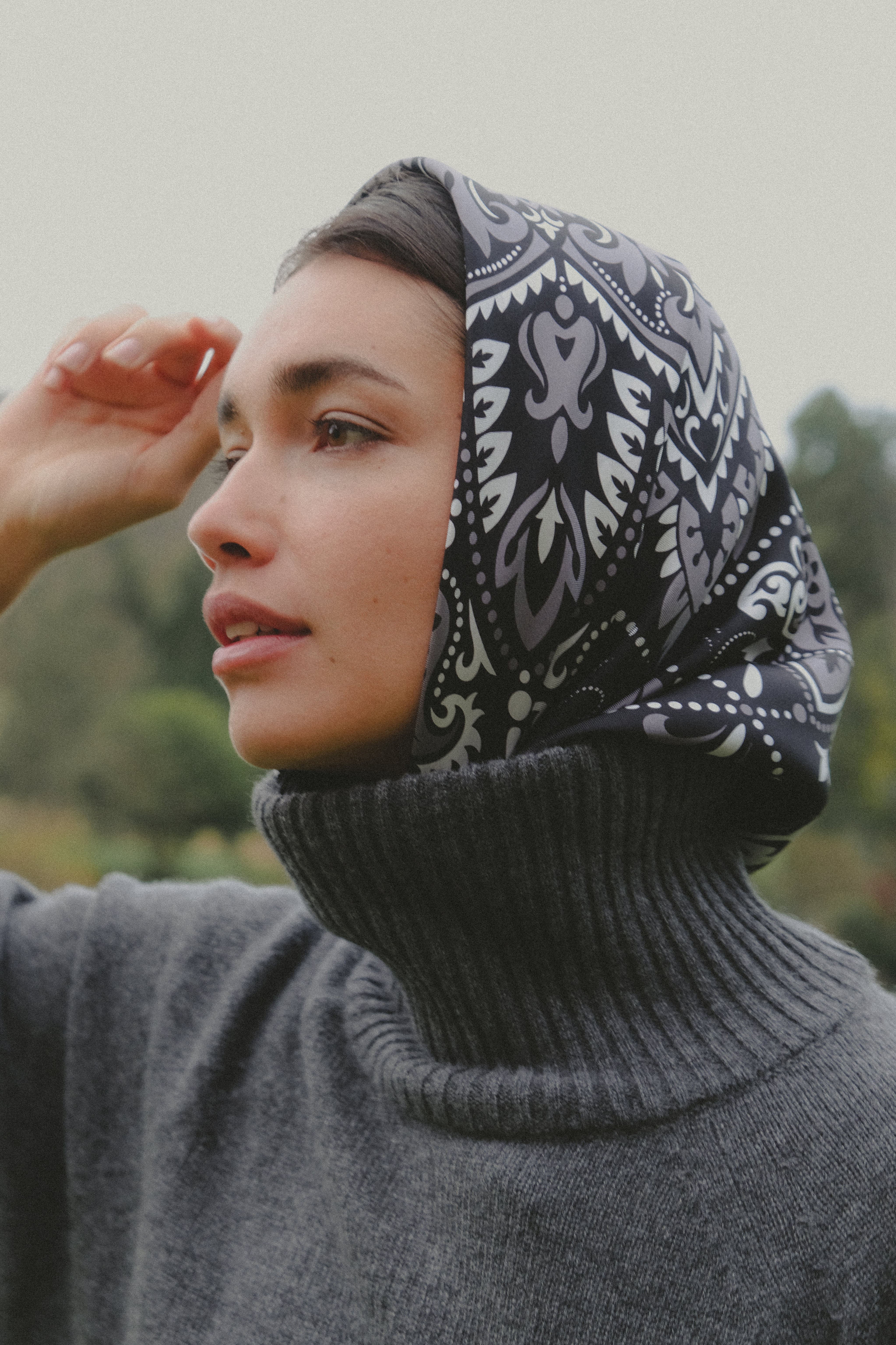 Bandana noir silk