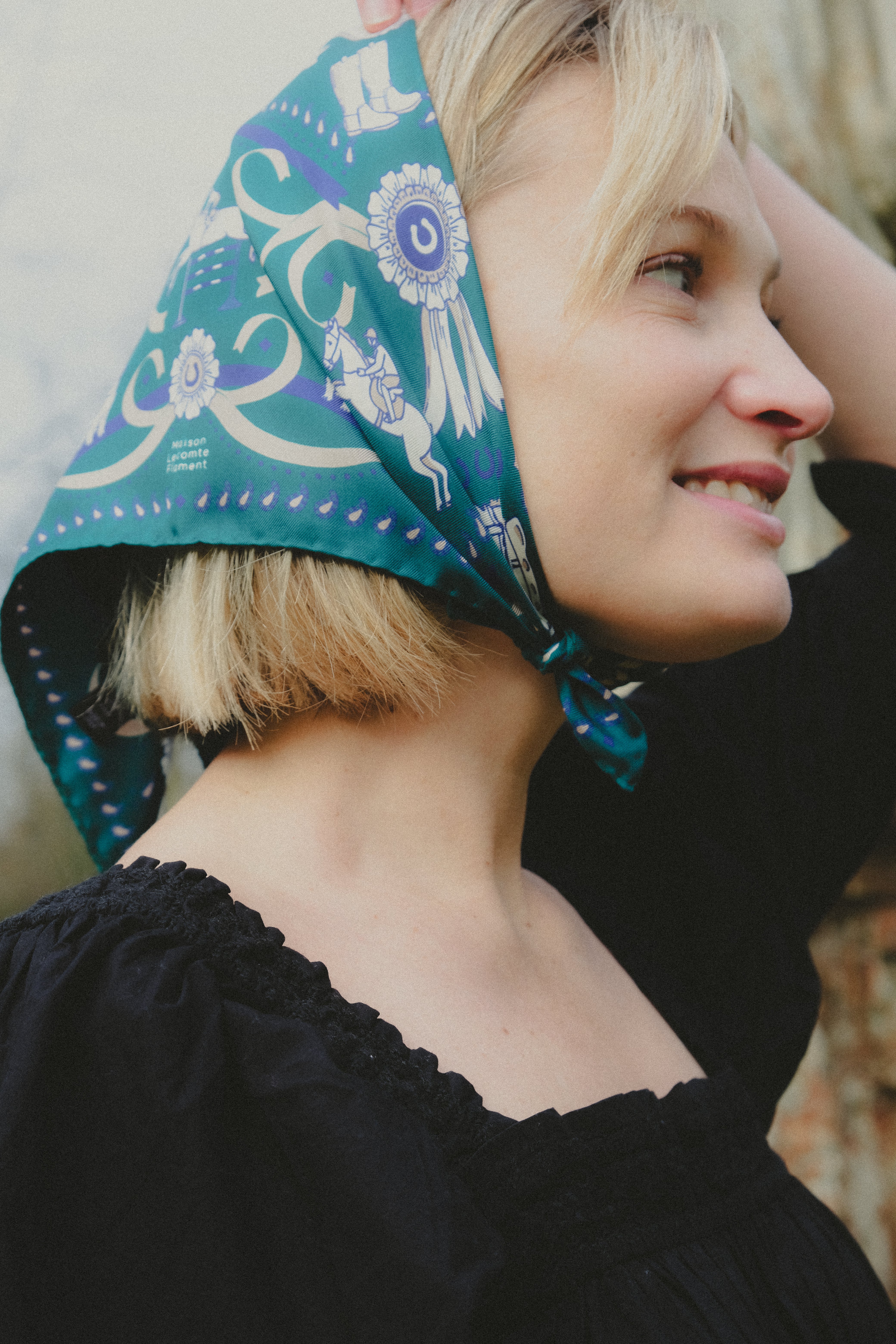 Small Scarf Jumping Green Forest Silk