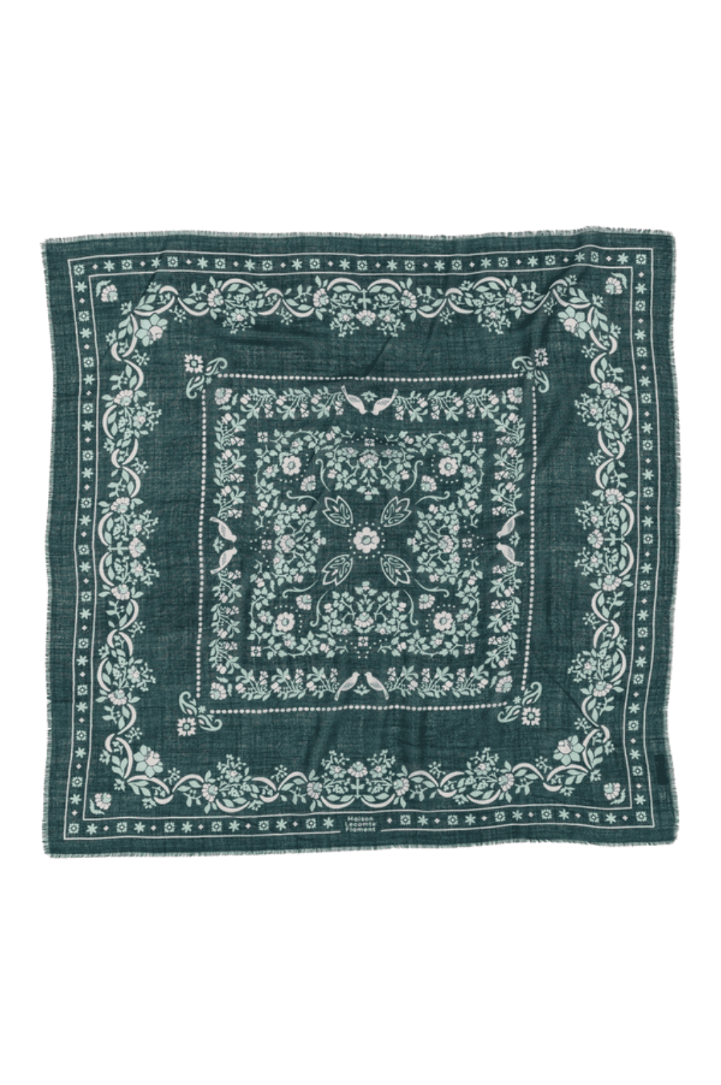 Foulard Secret garden vert forêt LS