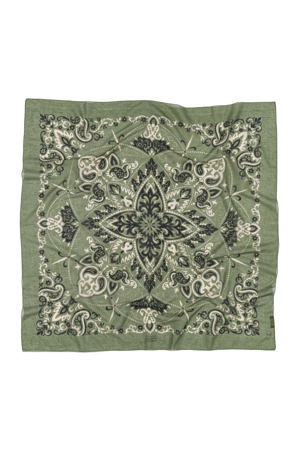 Large Foulard bandana kaki coton