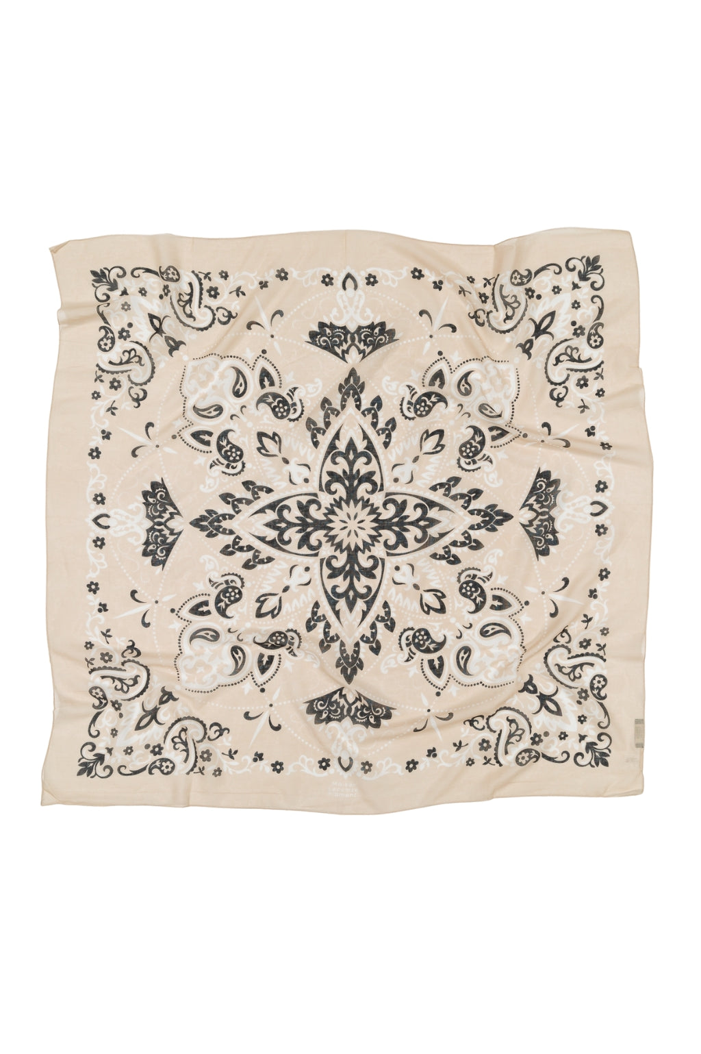 Large Foulard bandana Beige coton