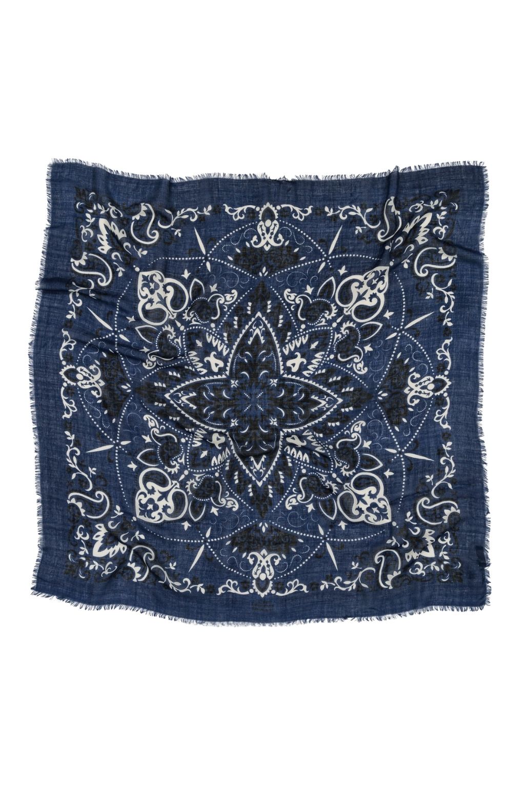 Large Navy Cash bandana scarf 