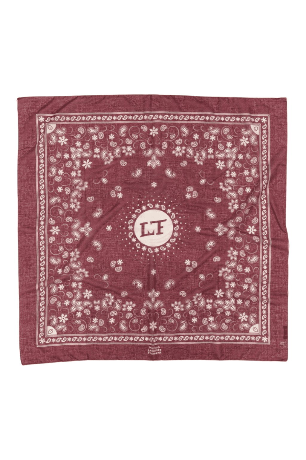 Bandana Flocon bordeaux coton