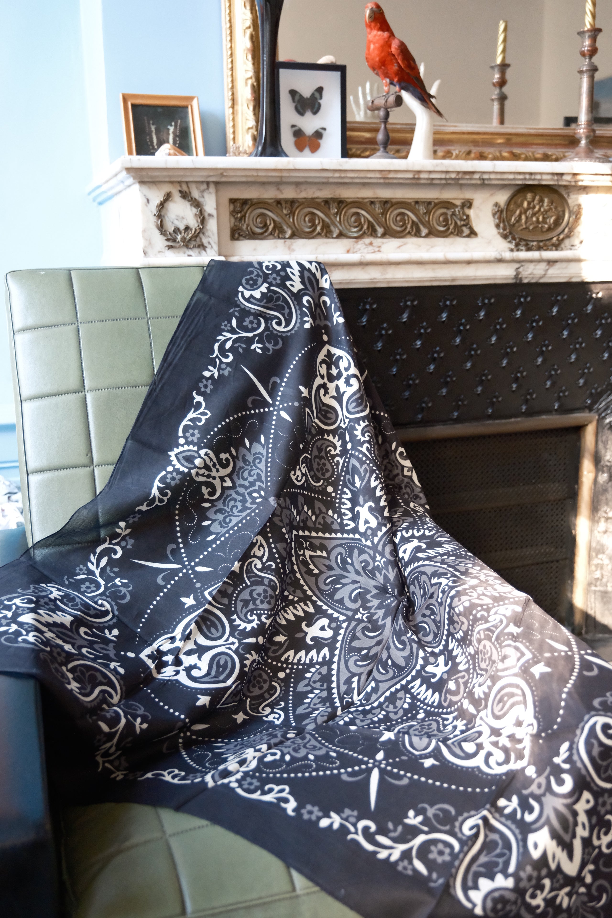 Foulard bandana noir coton