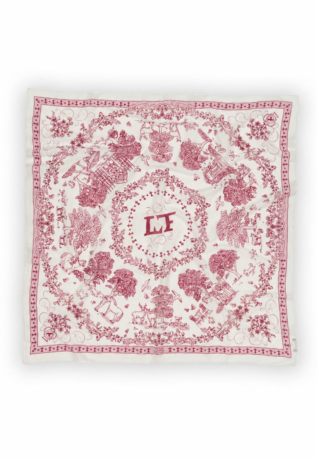 Toile de Jouy Raspberry cotton