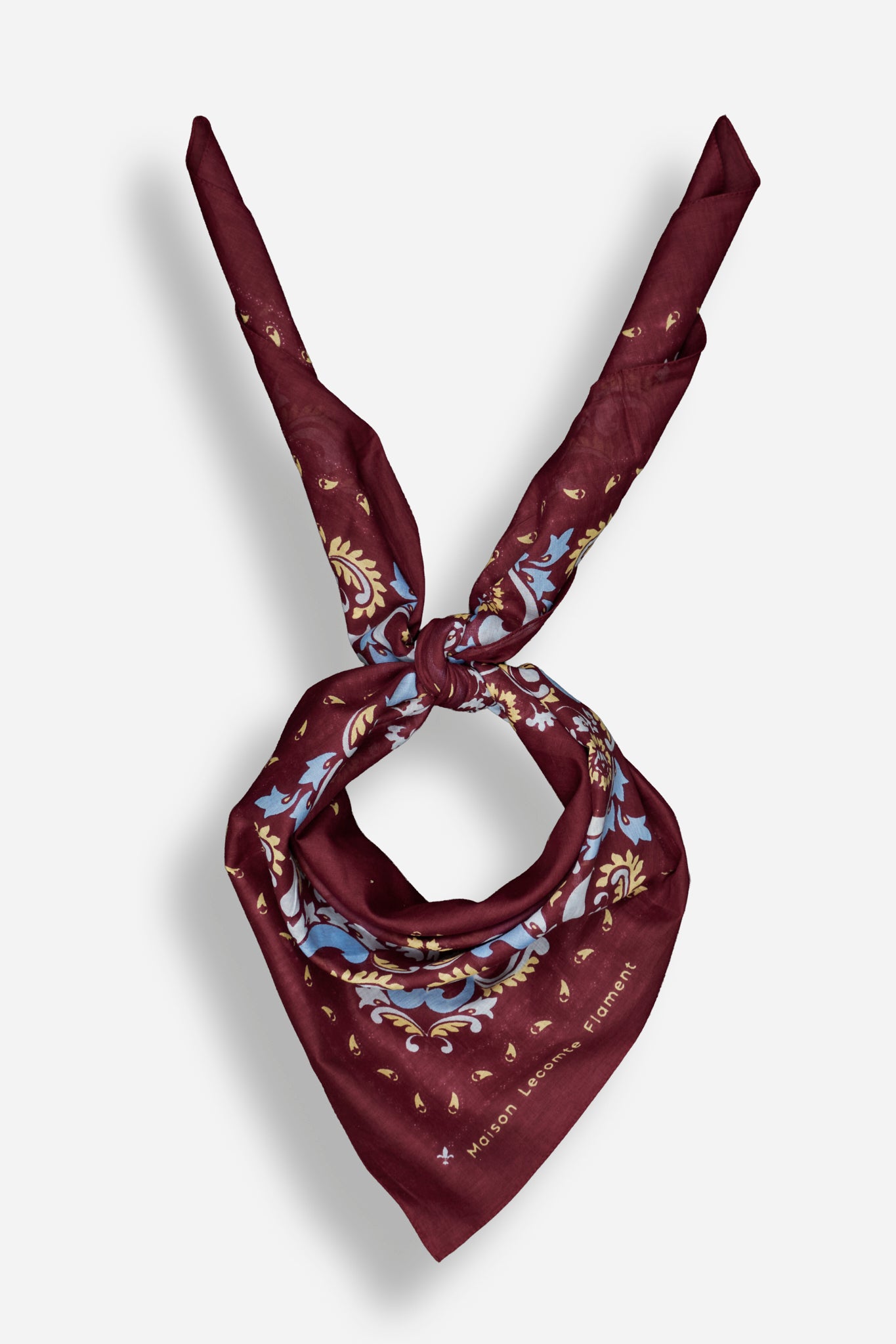 Bandana Flowers Burgundy coton