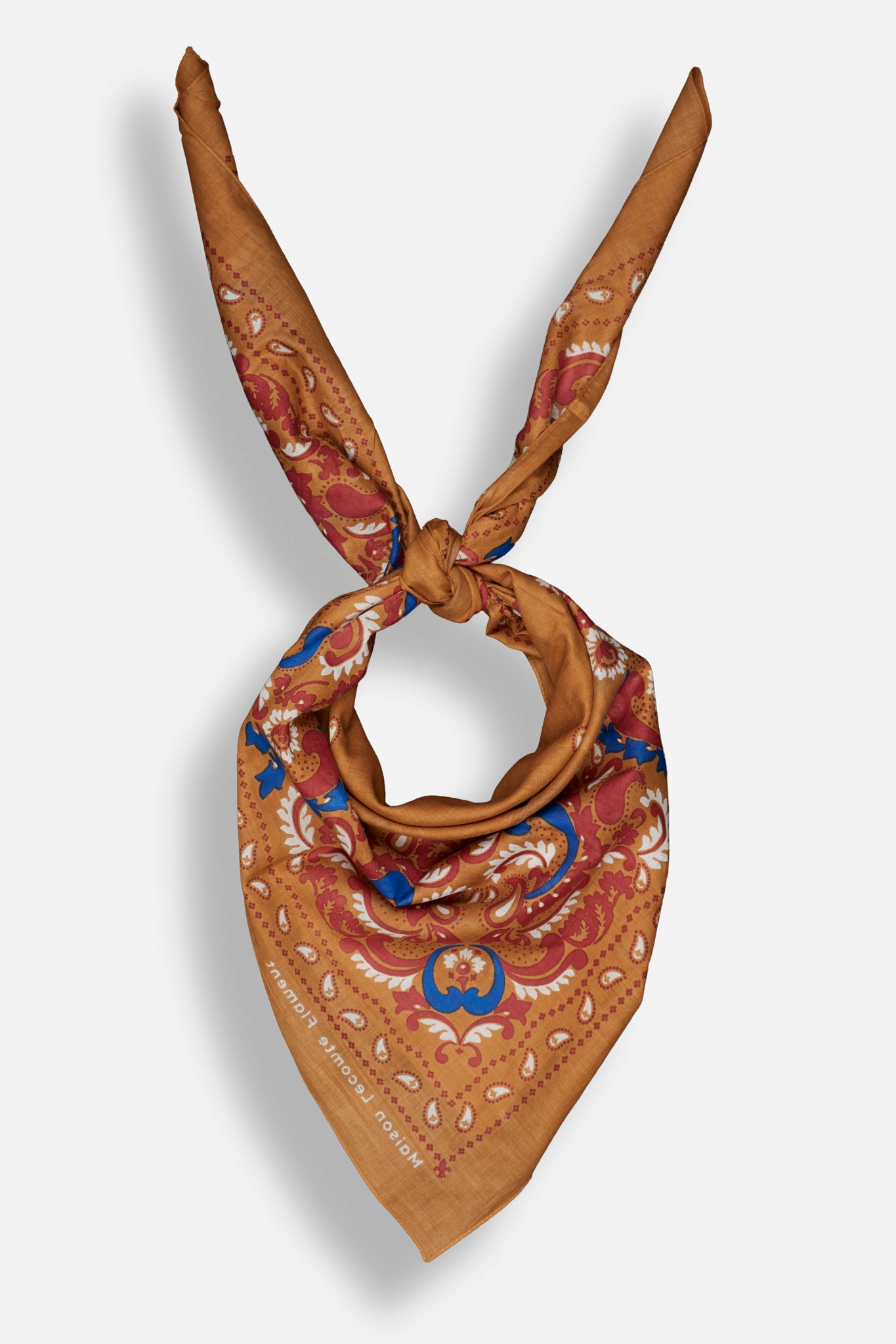 Bandana Flowers Camel coton