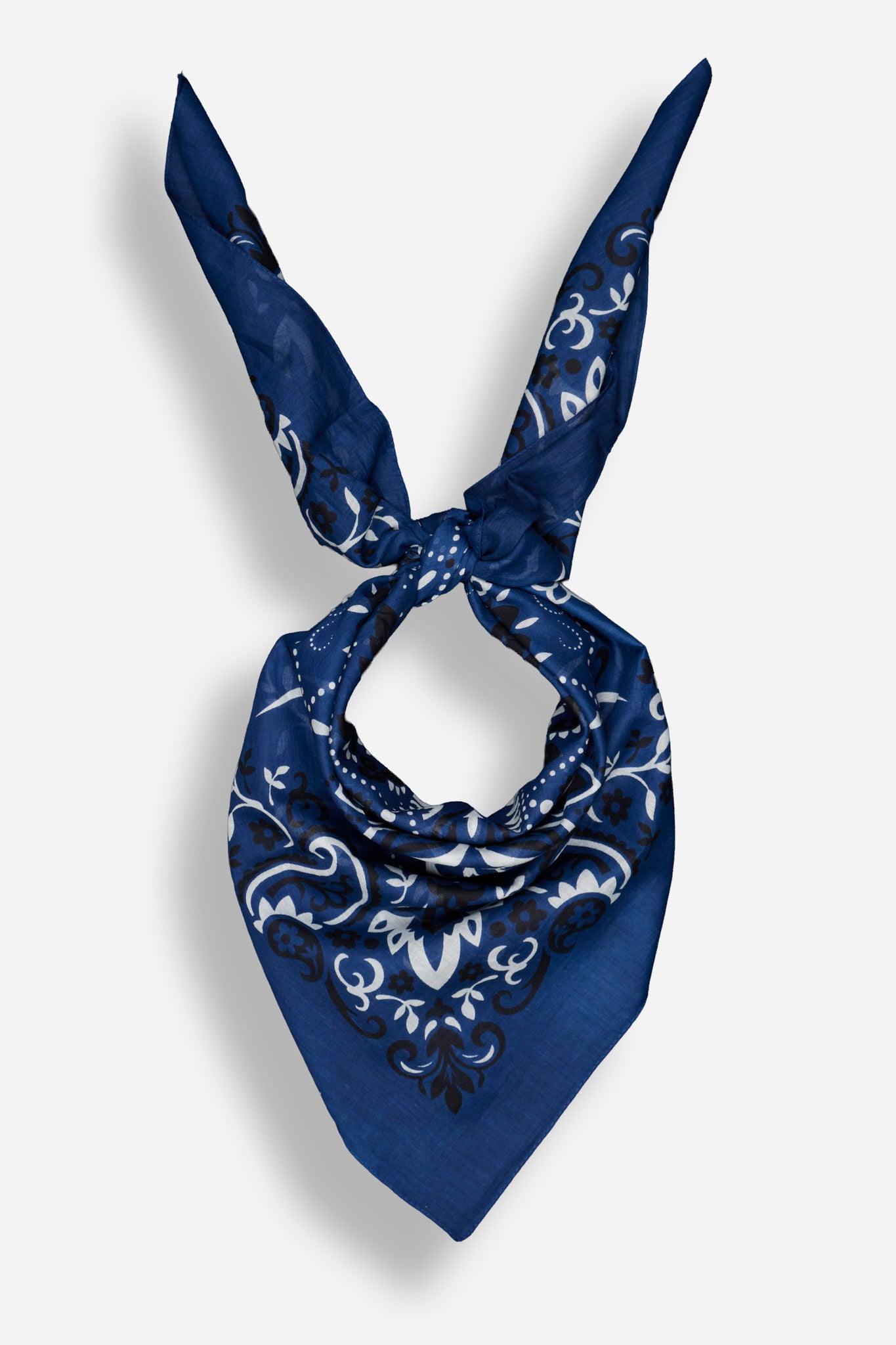 Navy cotton bandana scarf