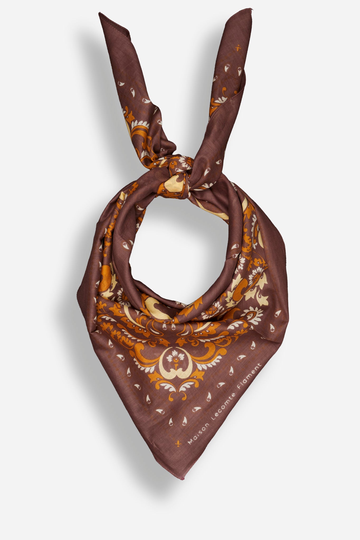 Bandana Flowers Chocolate coton
