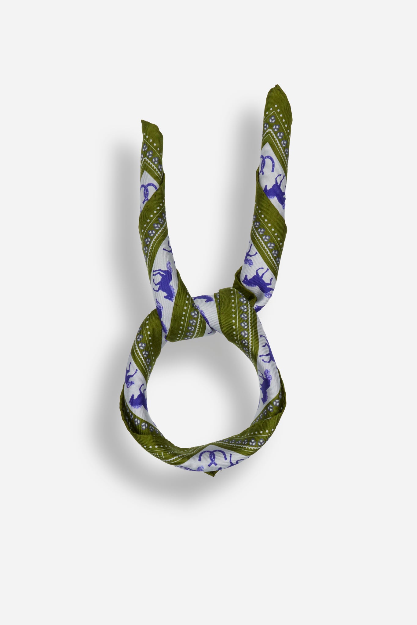 Small Equestrian Olive Silk