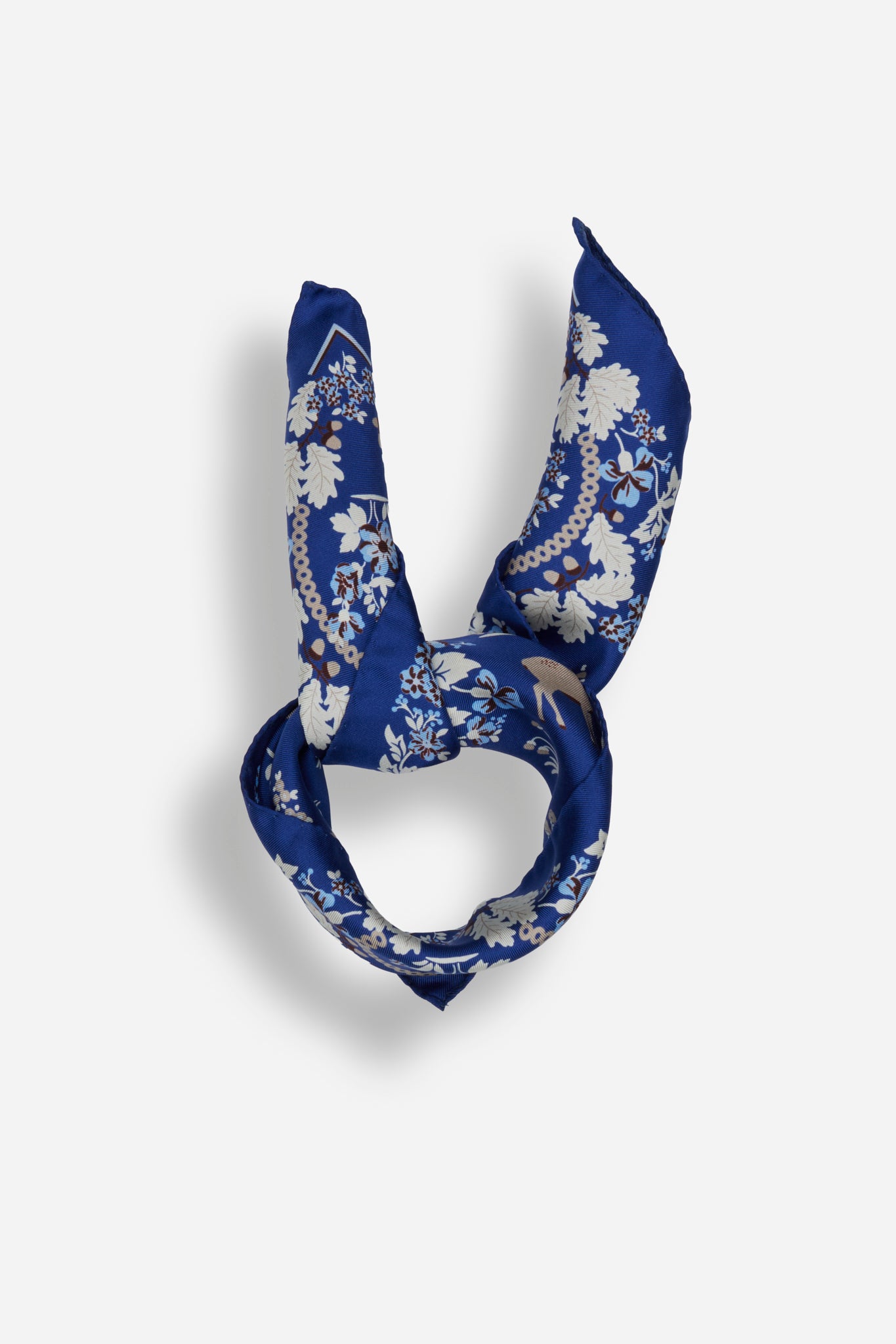 Small Scarf Retour de Forêt Frosty Blue Silk