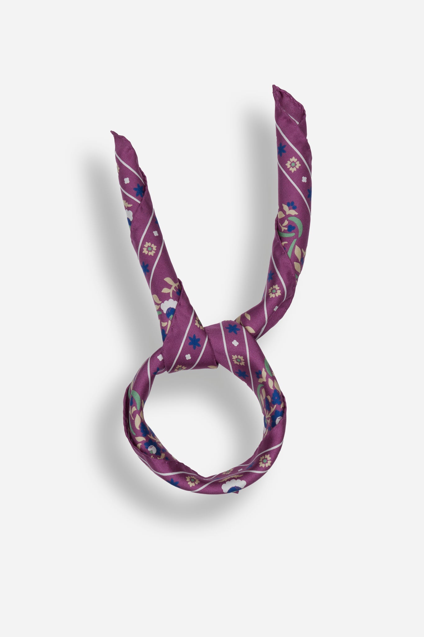 Small Scarf Secret Garden Raspberry Silk