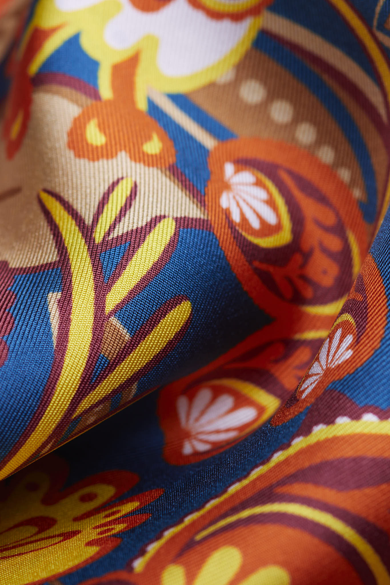 Foulard Volcanique Orange Silk