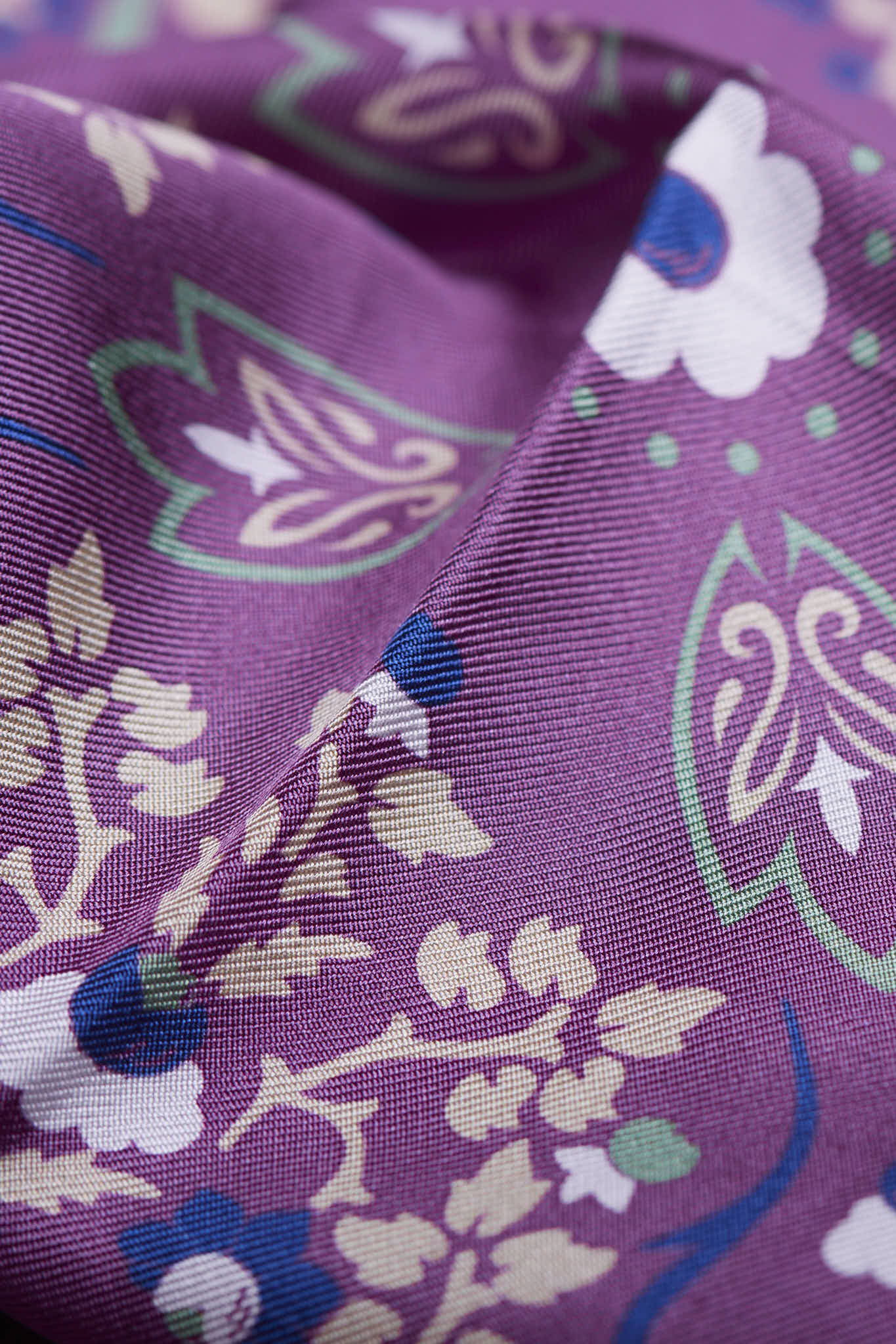 Small Scarf Secret Garden Raspberry Silk