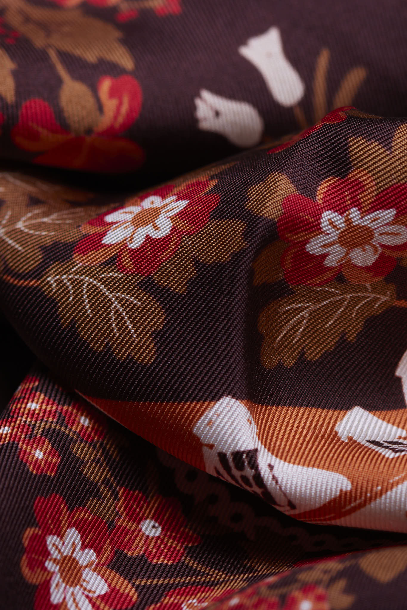 Small Scarf Retour de Forêt Chocolate Silk