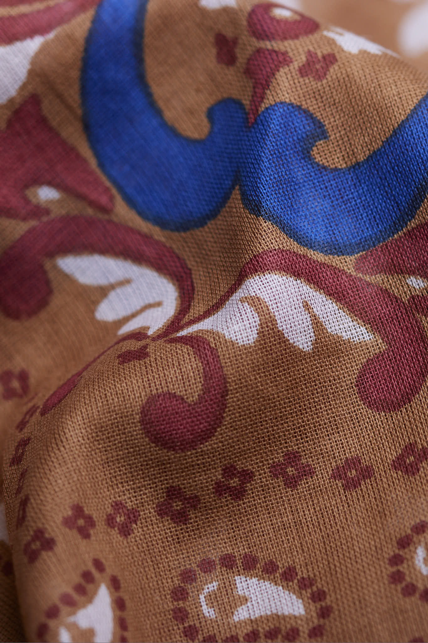 Bandana Flowers Camel coton