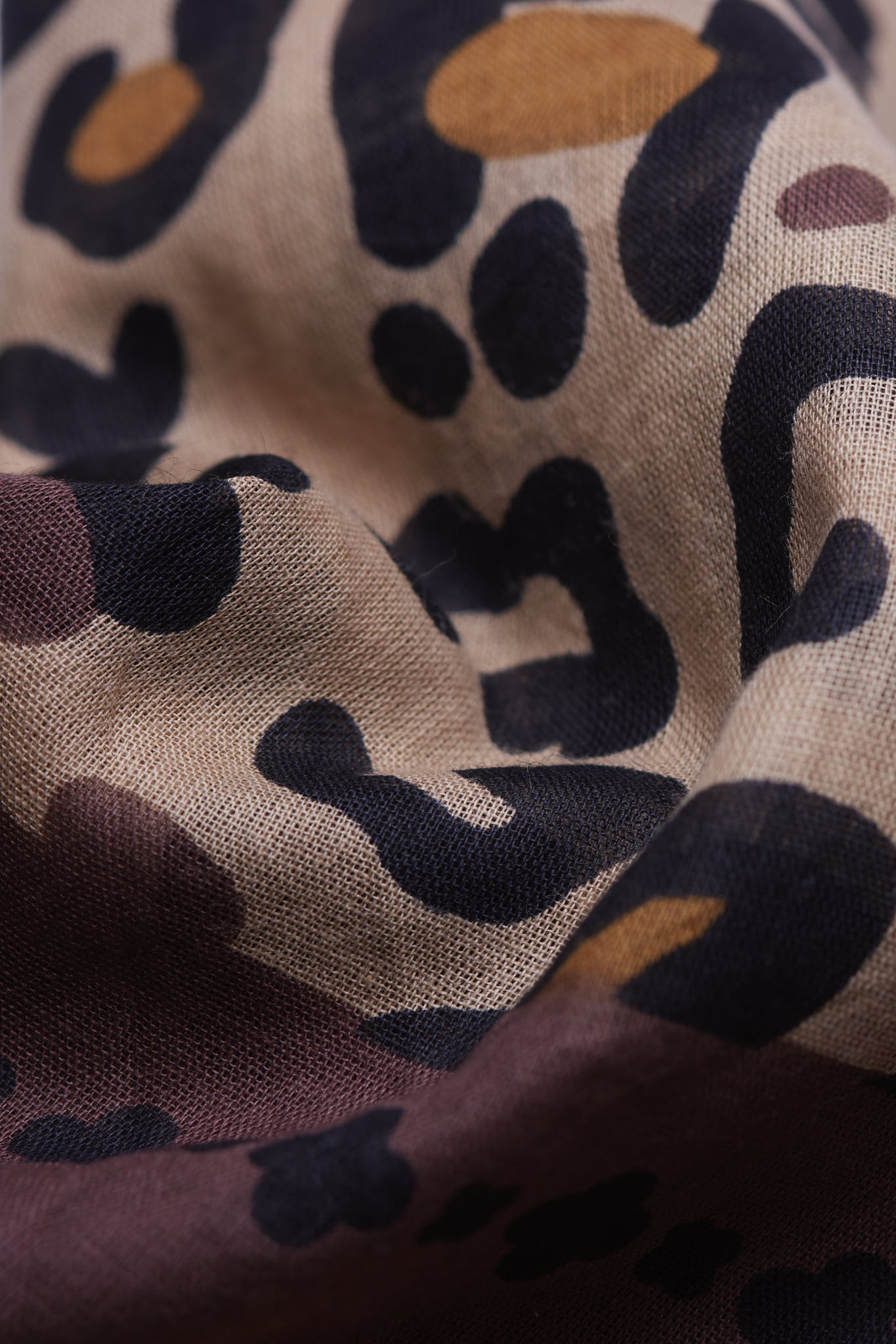Foulard Léo Beige Chocolate coton