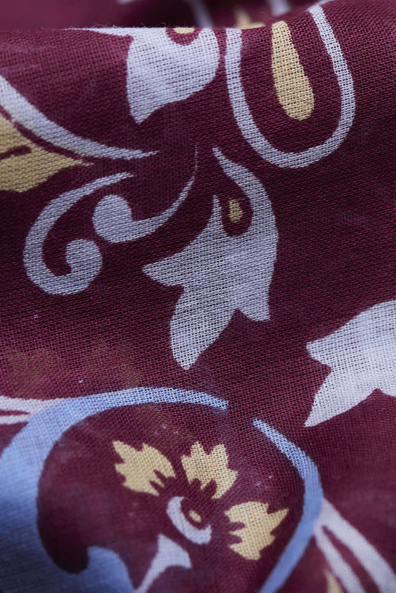 Bandana Flowers Burgundy coton