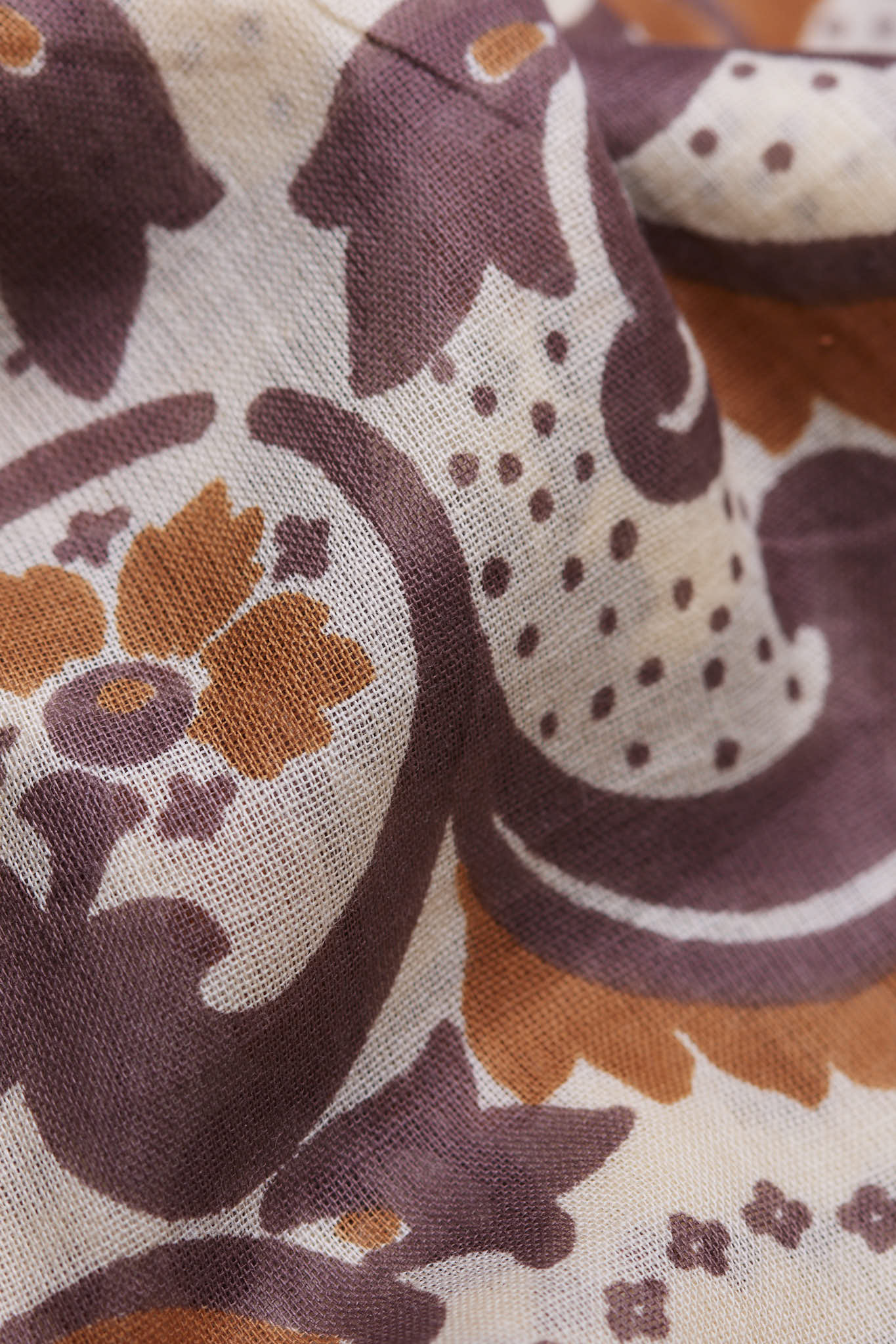 Bandana Flowers Beige coton