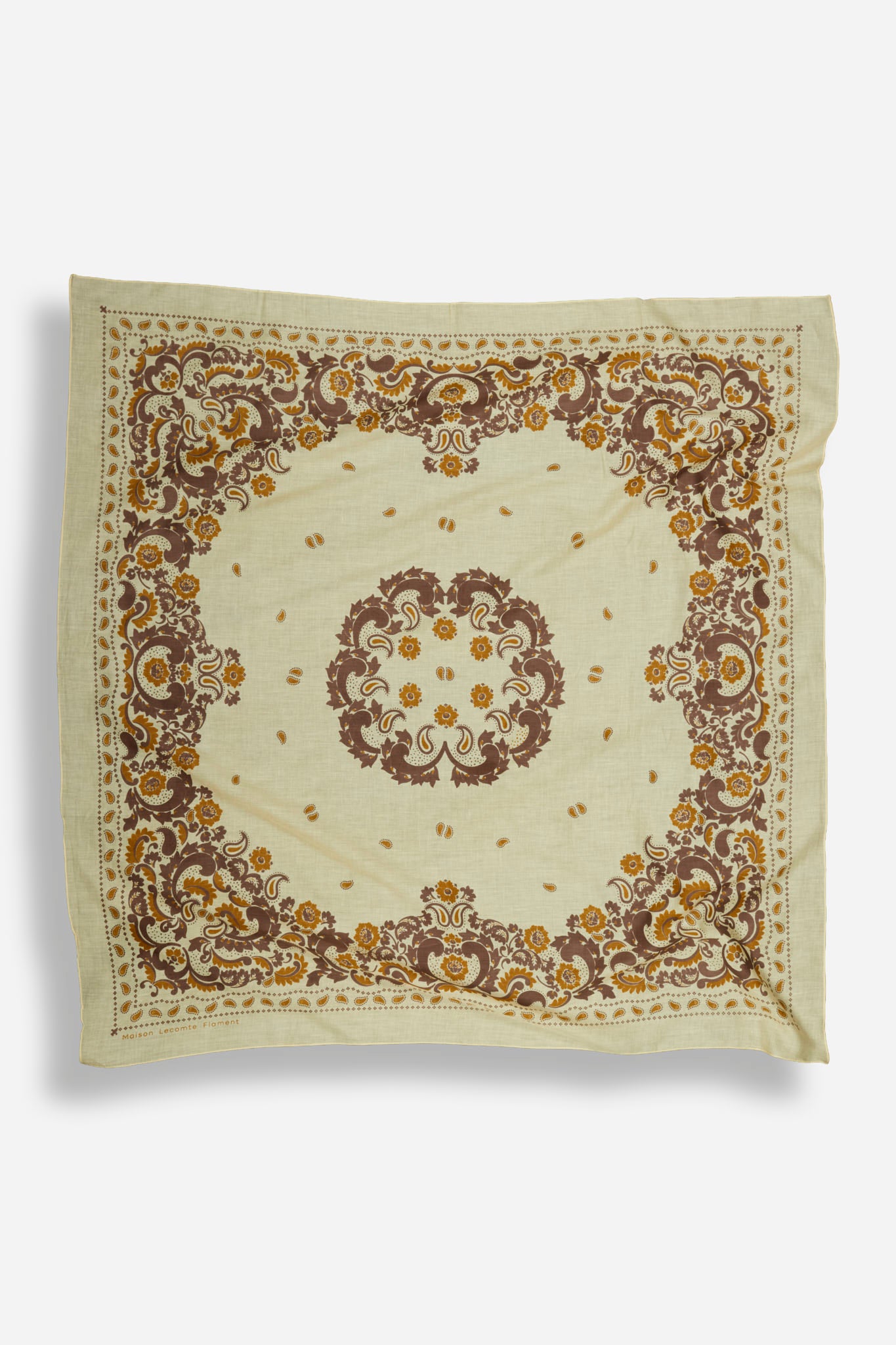 Bandana Flowers Beige coton