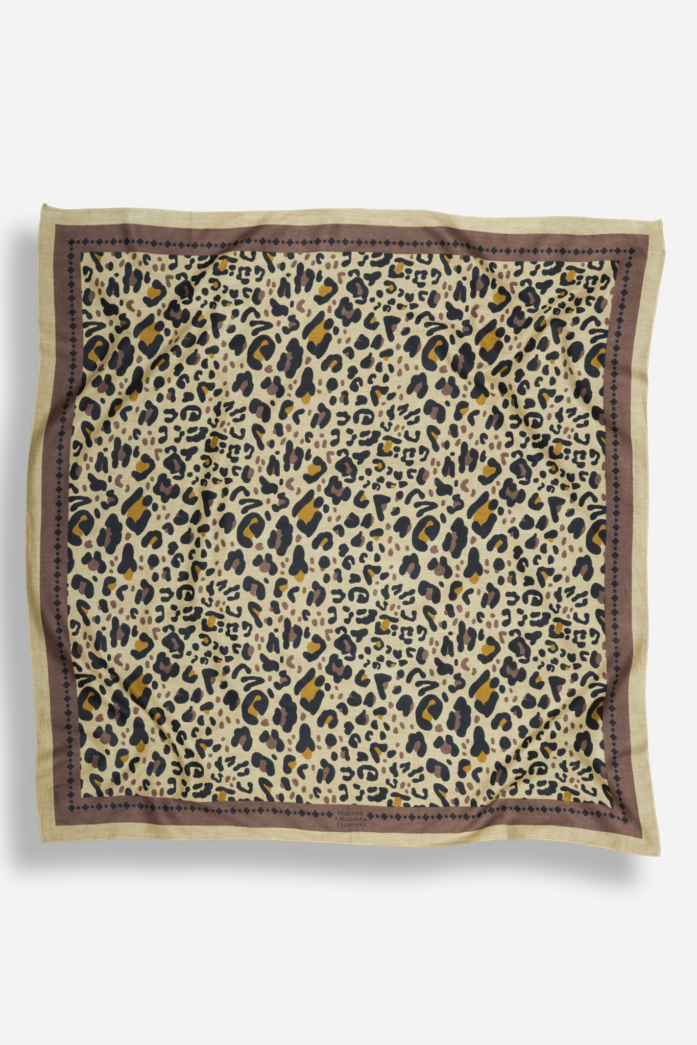 Foulard Léo Beige Chocolate coton