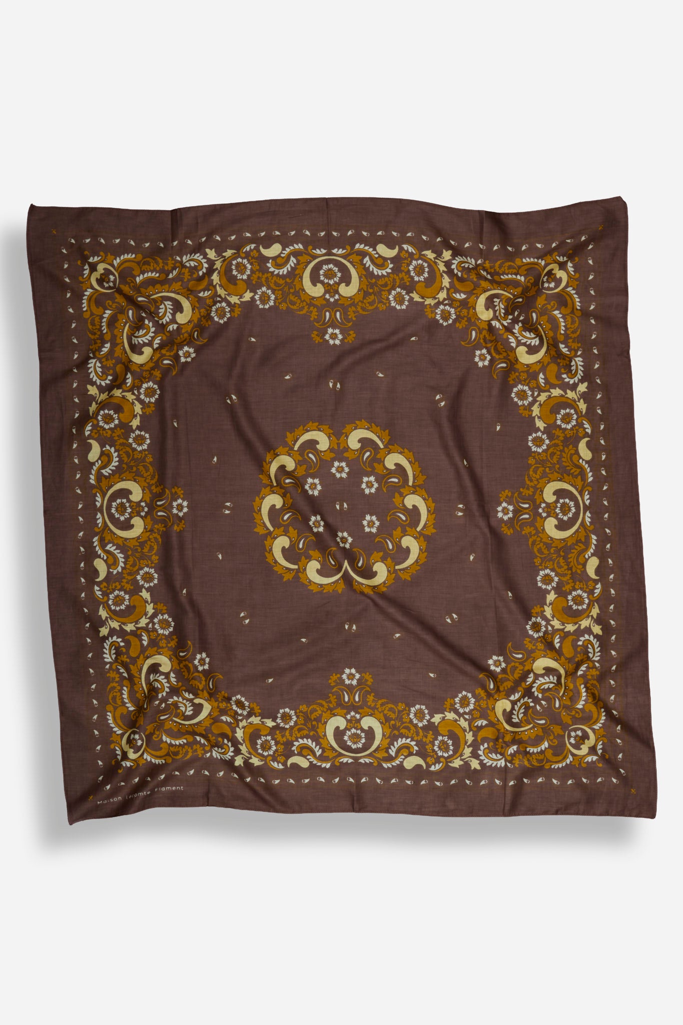 Bandana Flowers Chocolate coton