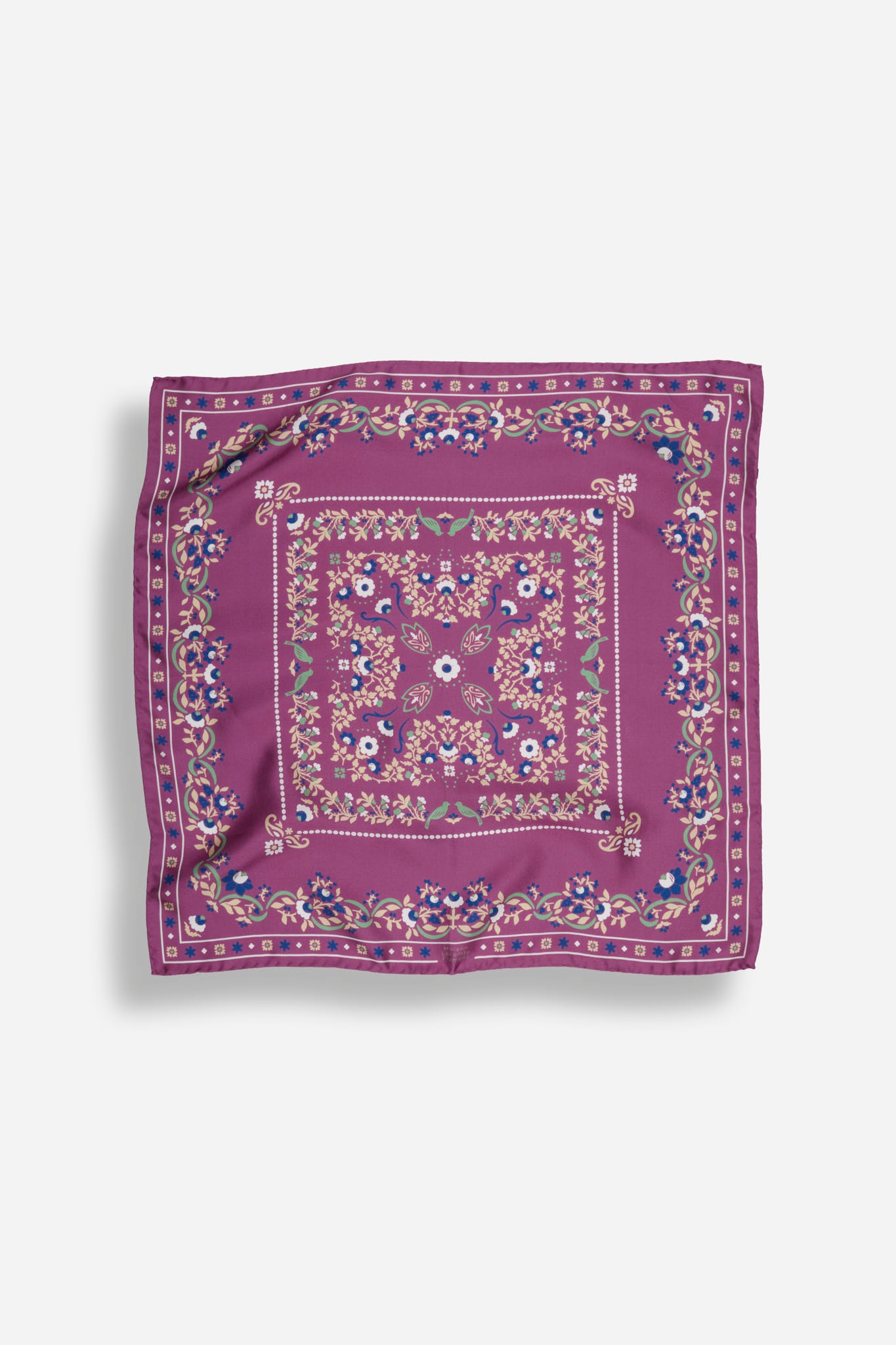 Small Scarf Secret Garden Raspberry Silk