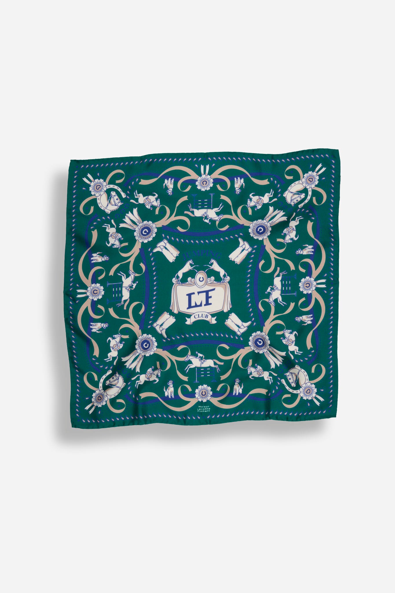 Small Scarf Jumping Green Forest Silk