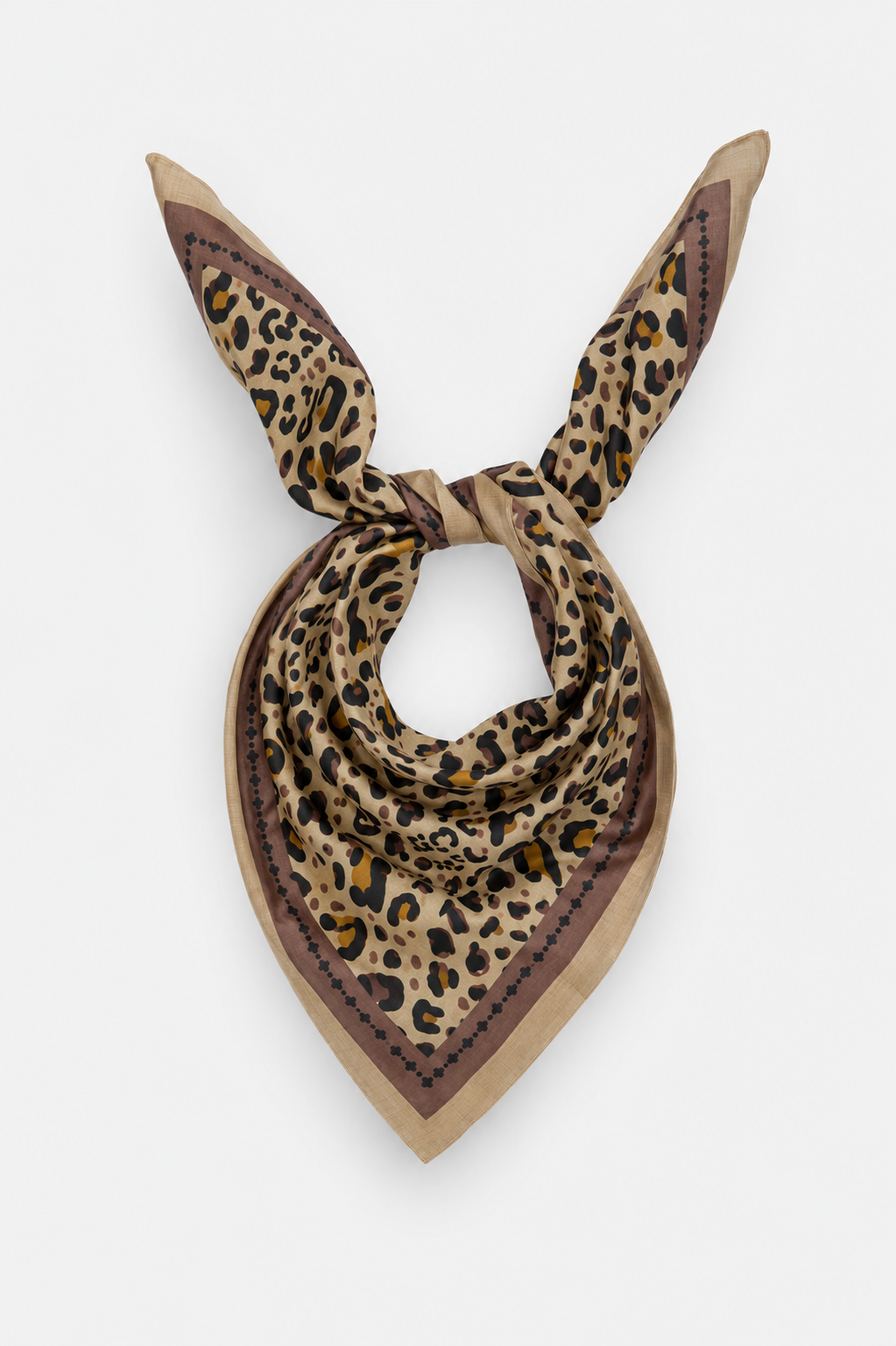 Foulard Léo Beige Chocolate coton