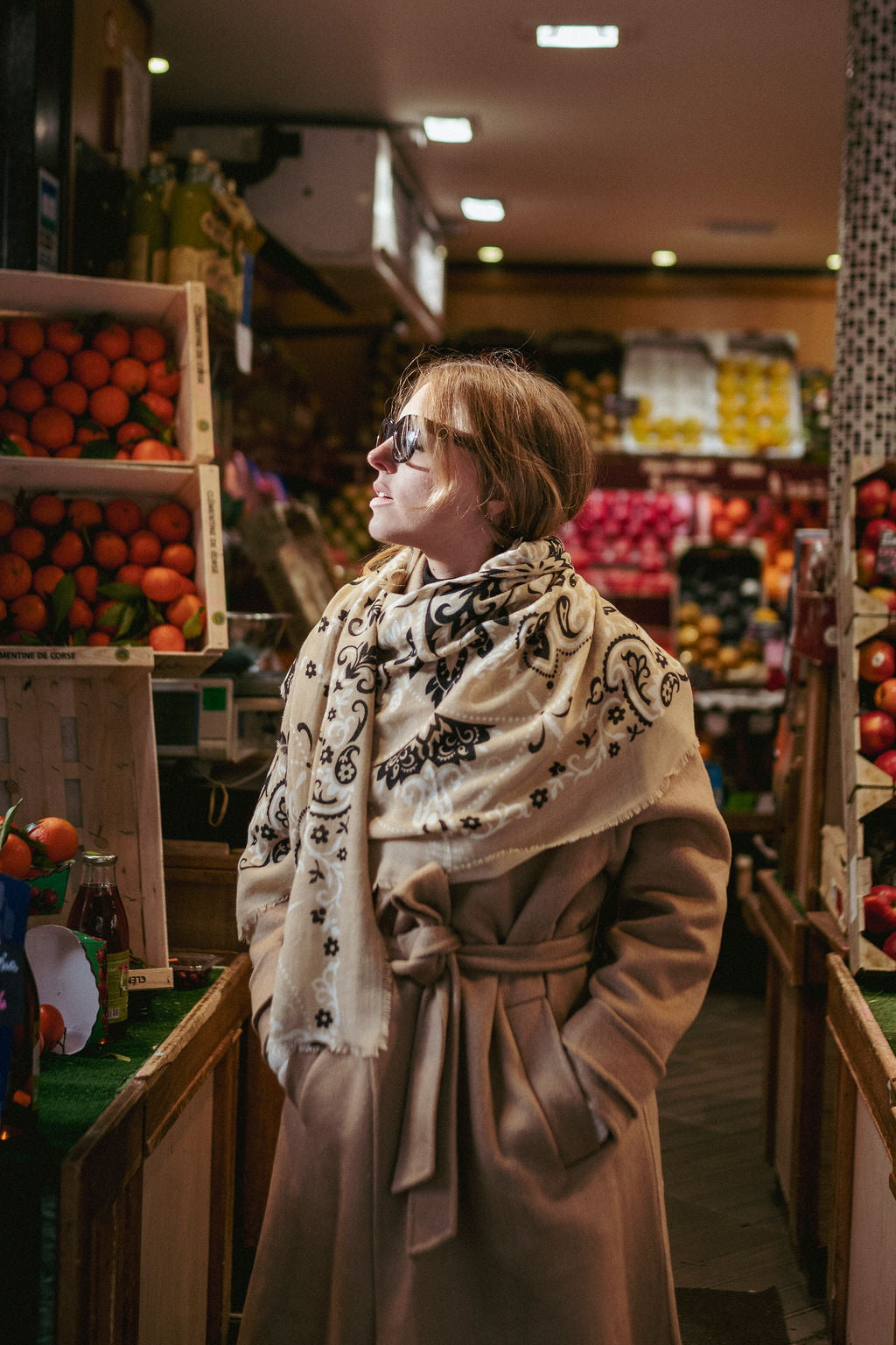 Foulard bandana écharpe Beige cash