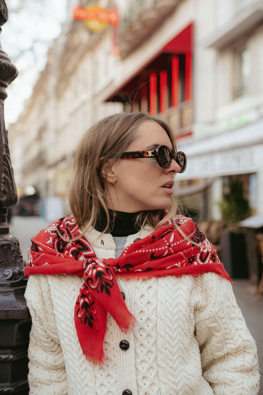 Large bandana scarf Camel cash