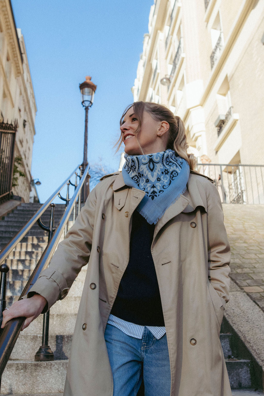 Foulard bandana bleu gris LS