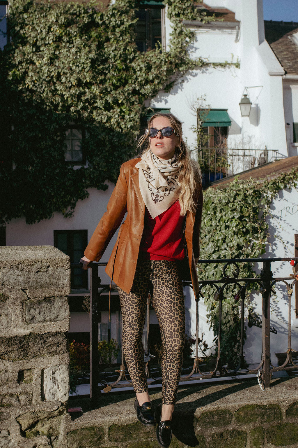 Large Foulard bandana Beige coton