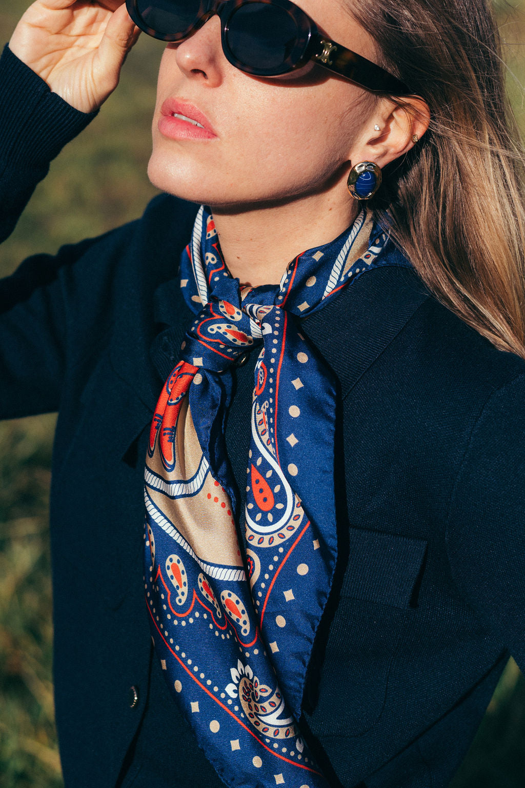 Rodeo navy silk